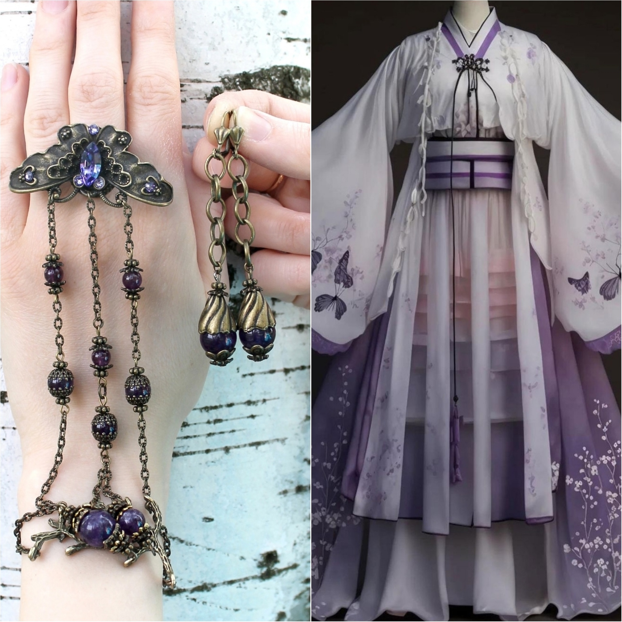 Изображение 2 товара Винтажный Комплект с Аметистом и Кристаллами Swаrоvski