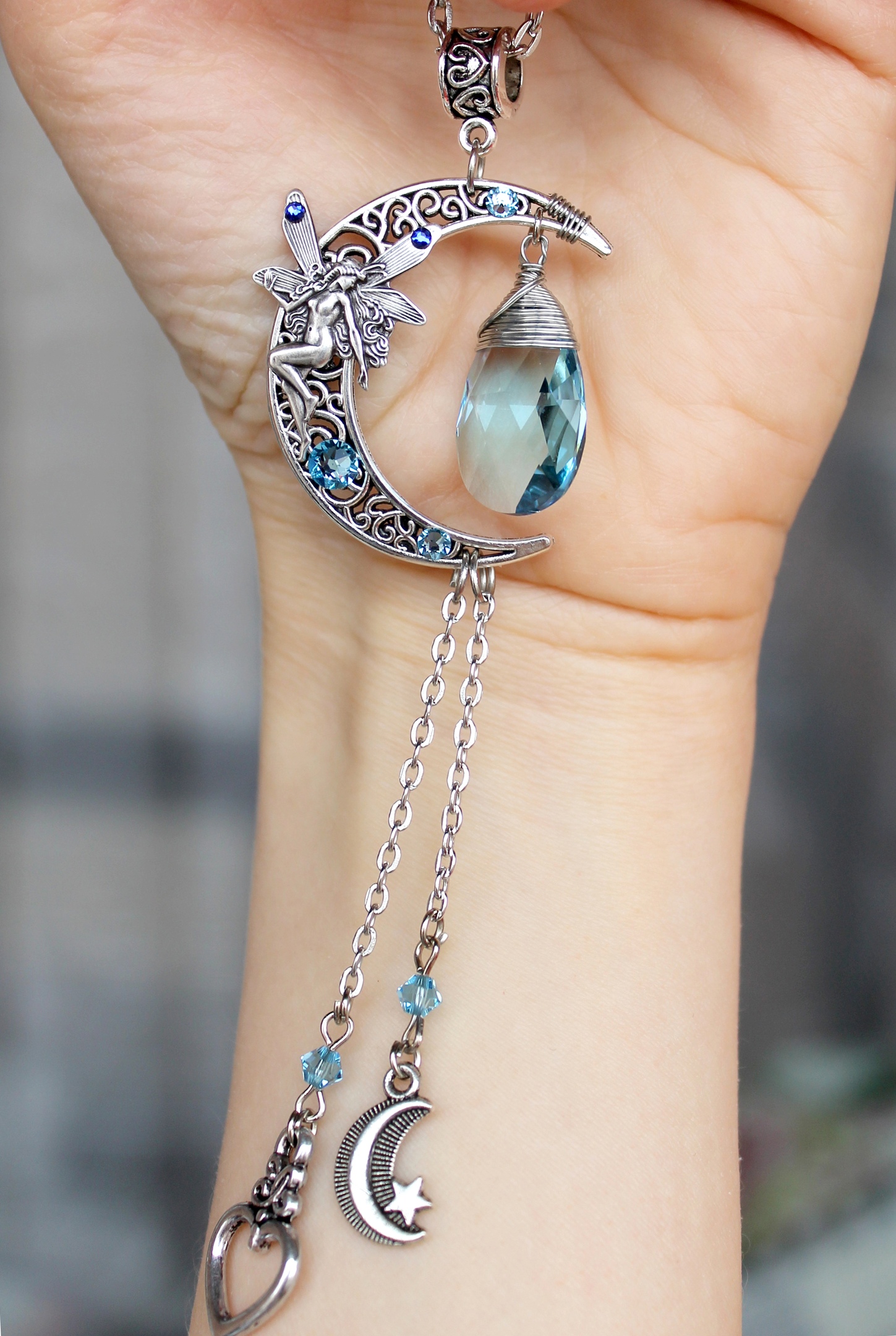 Дополнительное фото товара Красивый Кулон "Лунная Фея" со Сваровски