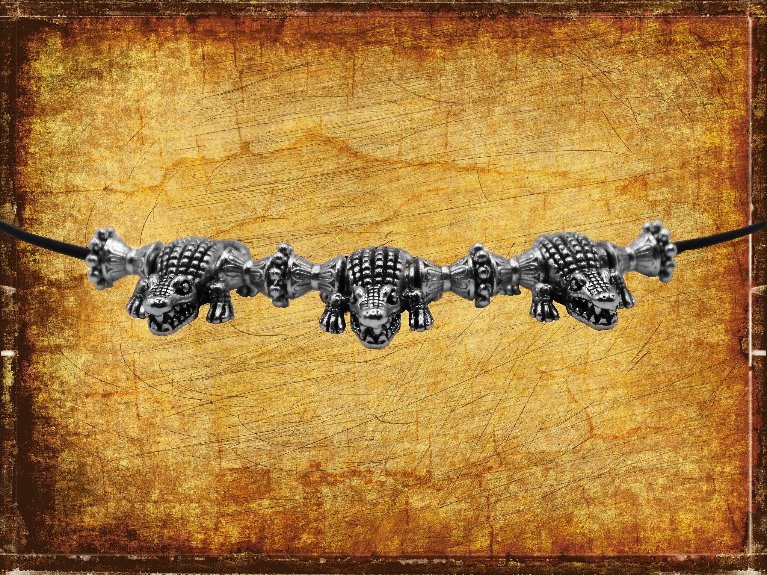 Дополнительное фото товара Мужское Винтажное Ожерелье с Аллигатором