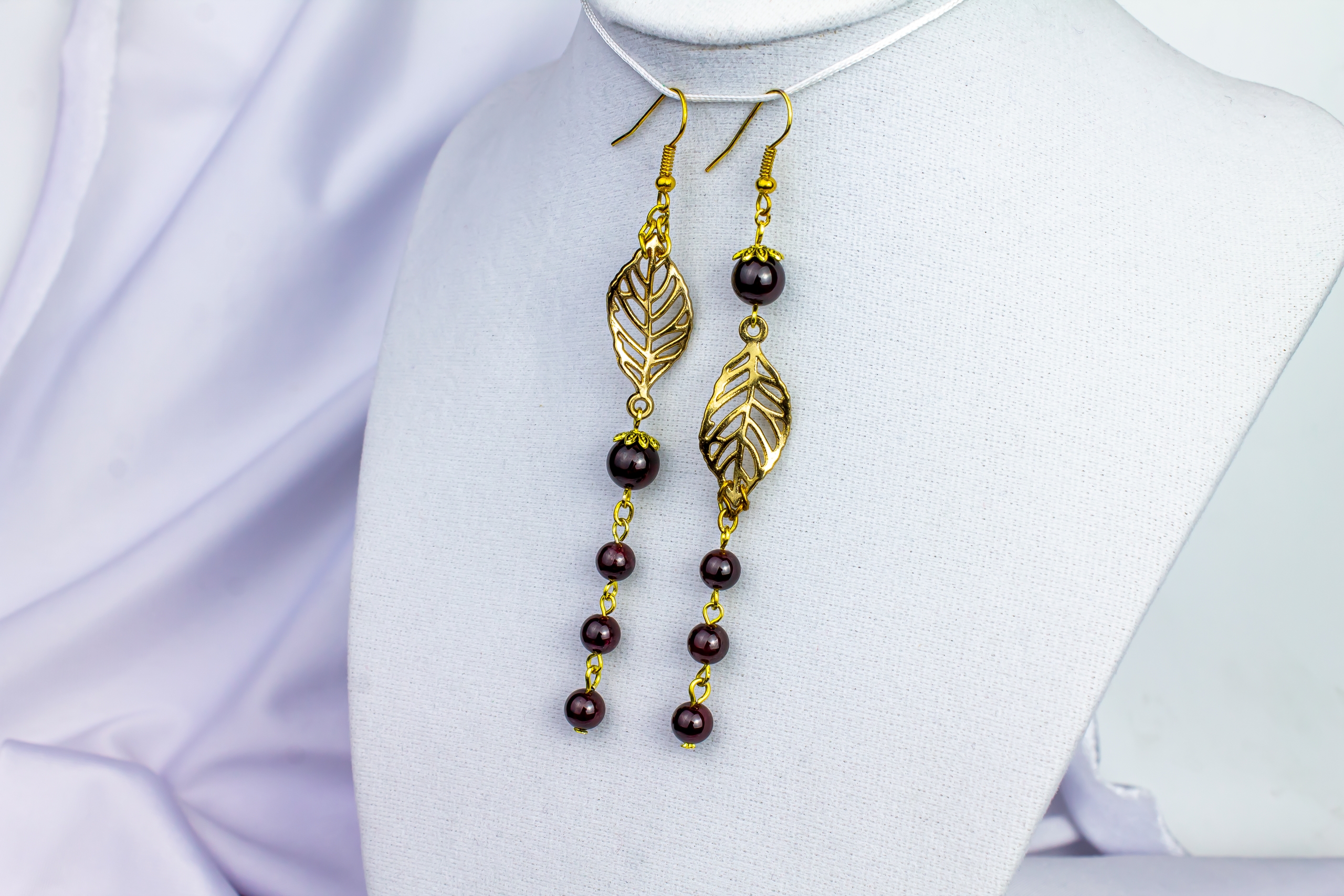 Изображение 4 товара Золотой комплект: браслет + серьги с натуральным гранатом «Для Тебя»