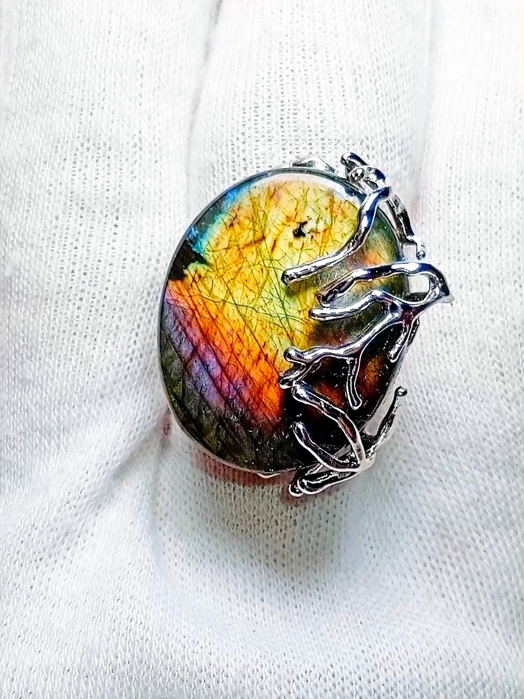 Изображение 3 товара Кольцо "Лучший Рассвет" с Натуральным Редким Лабрадором