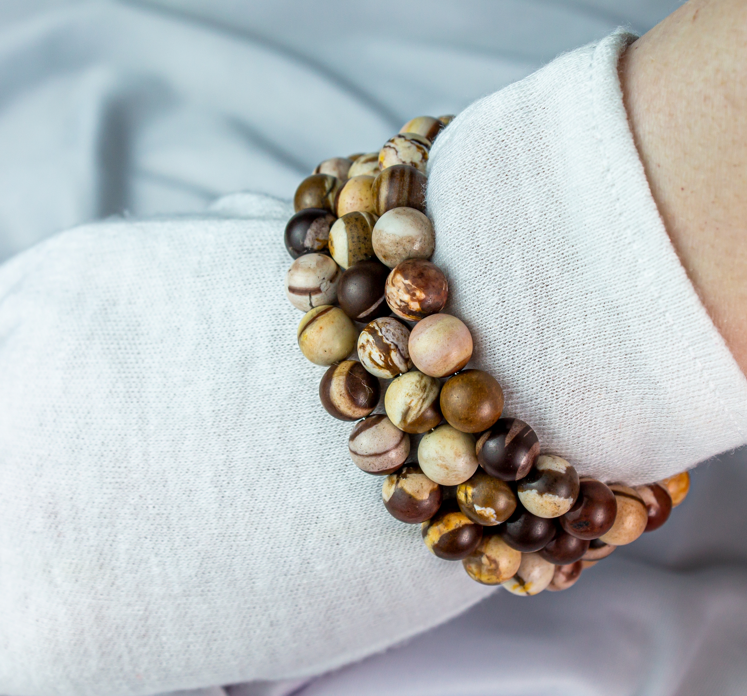 Дополнительное фото товара Трёхслойный Браслет с Натуральной Яшмой "Сила и Уверенность"