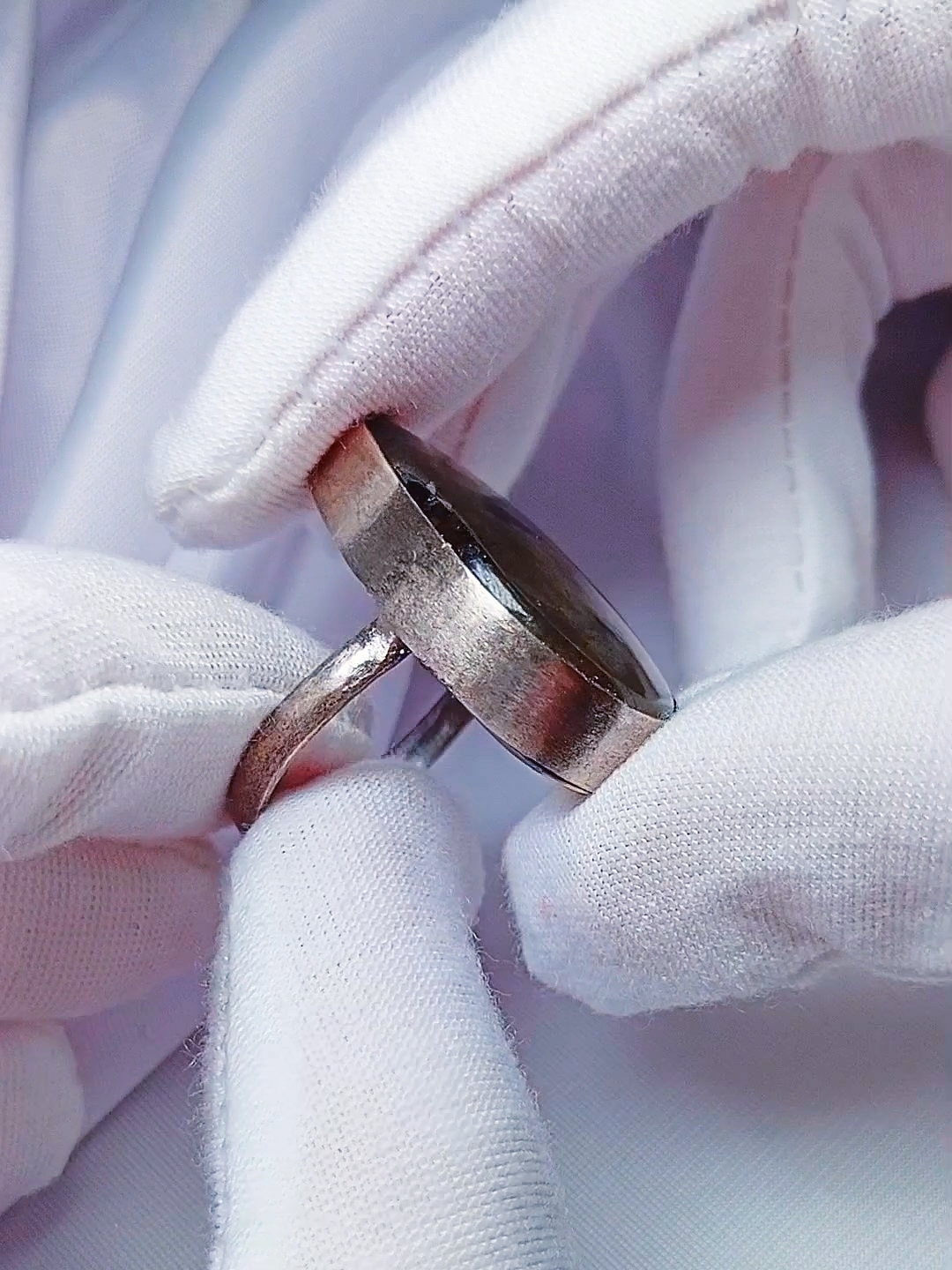 Серебряное кольцо 925 пробы с Натуральным Редким Лабрадором (30×20 мм) - фото товара