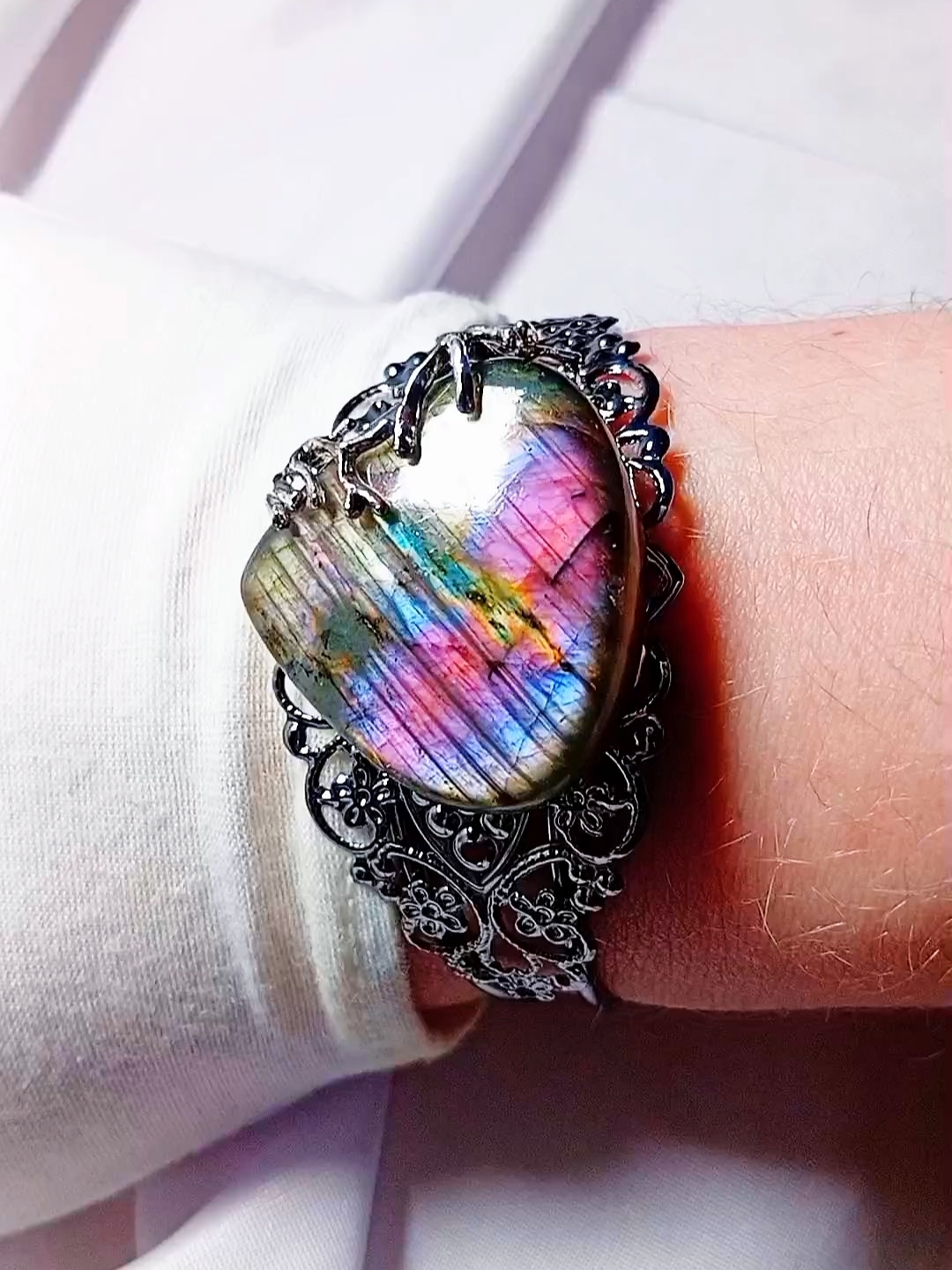 Дополнительное фото товара Браслет с Натуральным Редким Лабрадором "Сердце Леса"