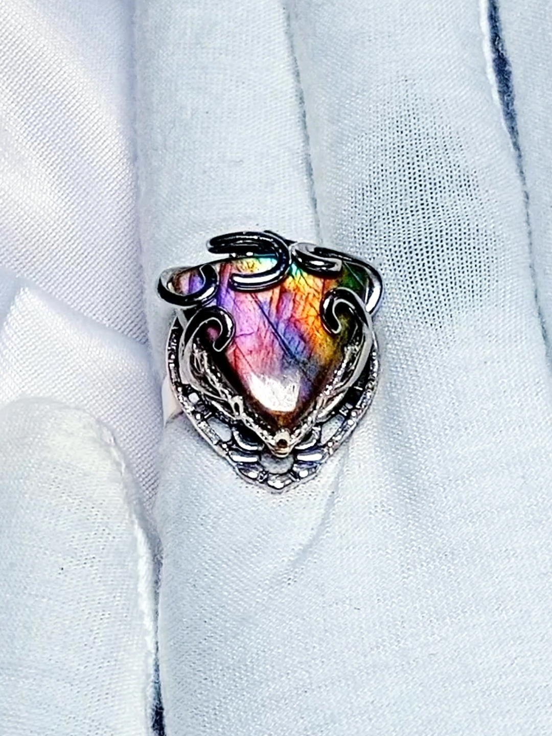 Изображение 2 товара Кольцо с Натуральным Редким Лабрадором "Рассвет в Горах"