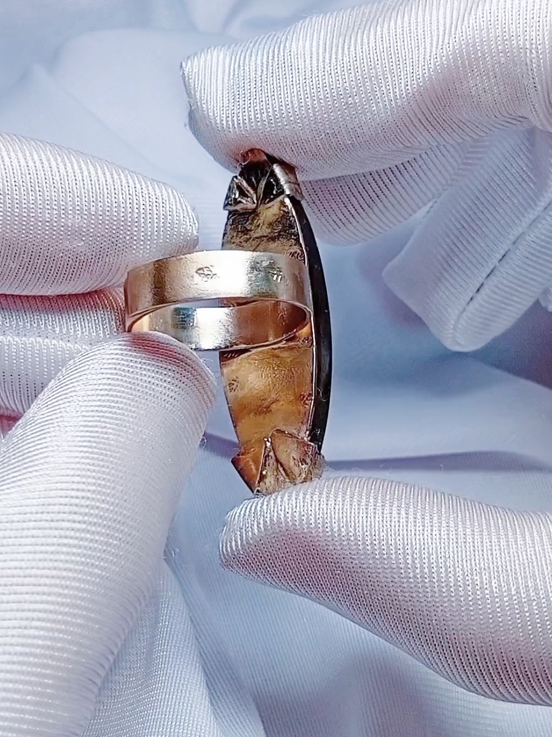 Изящное кольцо с красивым редким лабрадором формы «Маркиз» 💍✨«Звёздная - фото товара