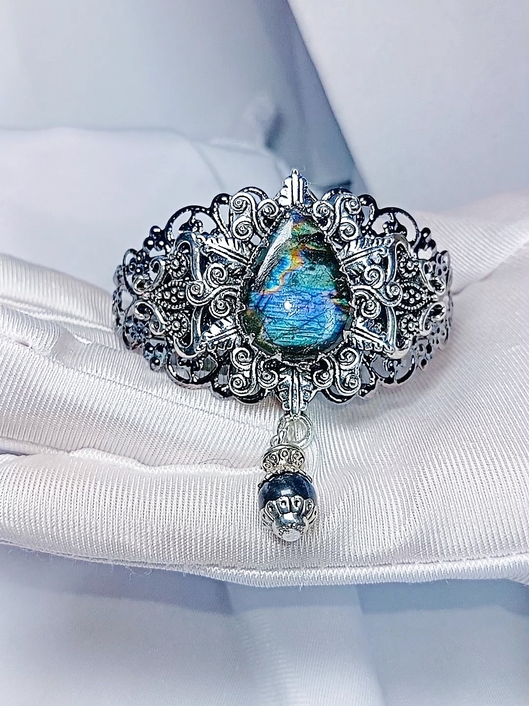 ✨ «Волшебство Камня» — Комплект с Натуральным Лабрадором 💎 Браслет + С - фото товара
