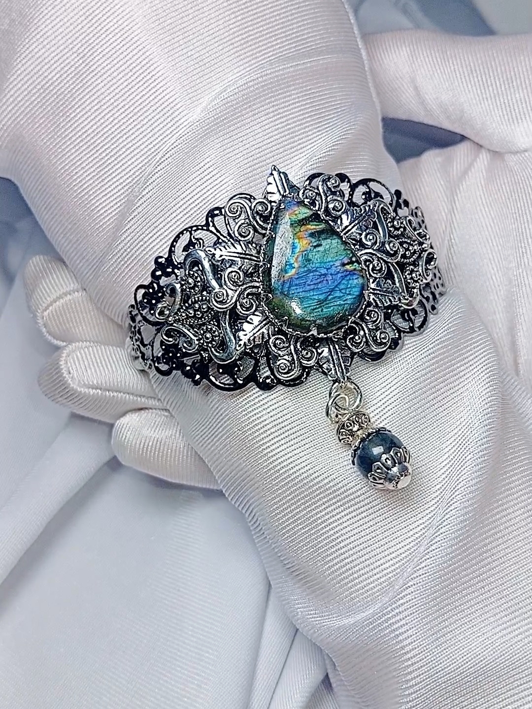 ✨ «Волшебство Камня» — Комплект с Натуральным Лабрадором 💎 Браслет + С - фото товара