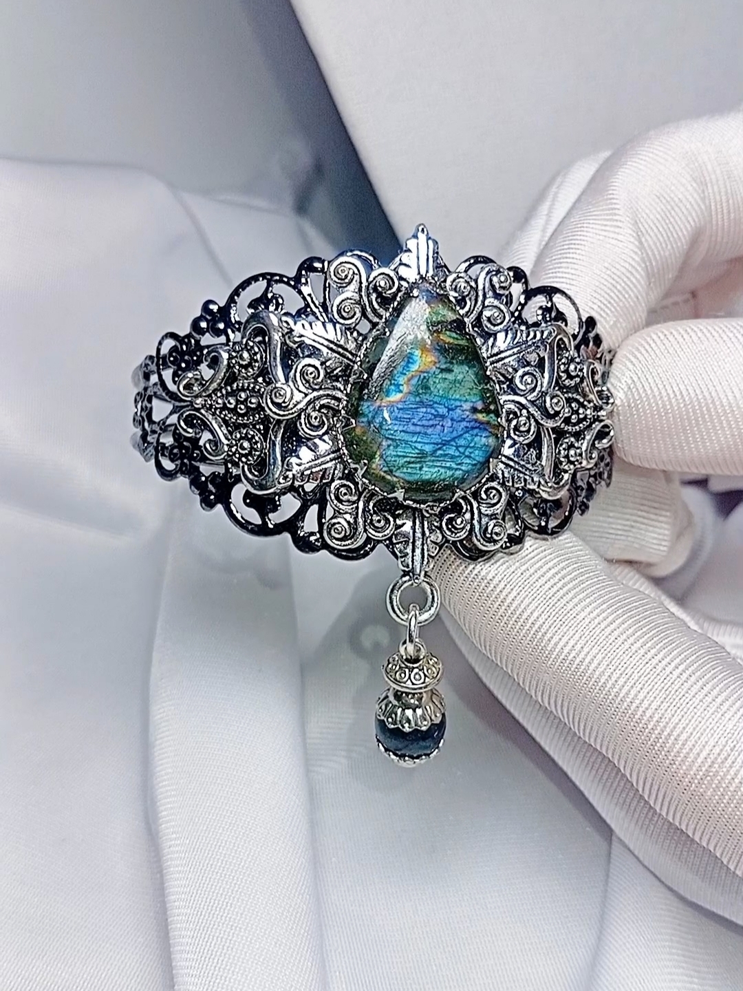 ✨ «Волшебство Камня» — Комплект с Натуральным Лабрадором 💎 Браслет + С - фото товара