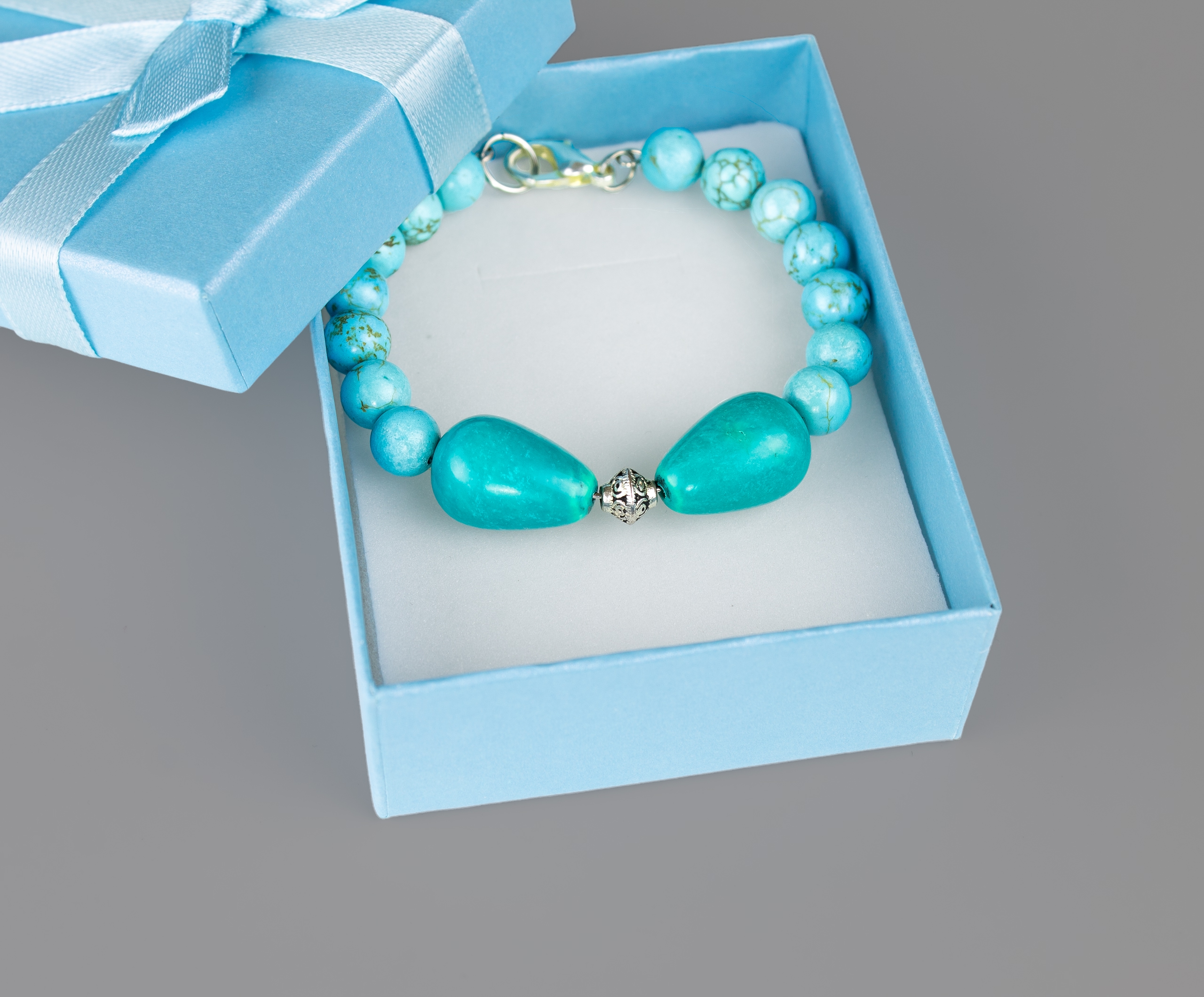 Красивый Браслет "Принцесса" с Натуральной Бирюзой