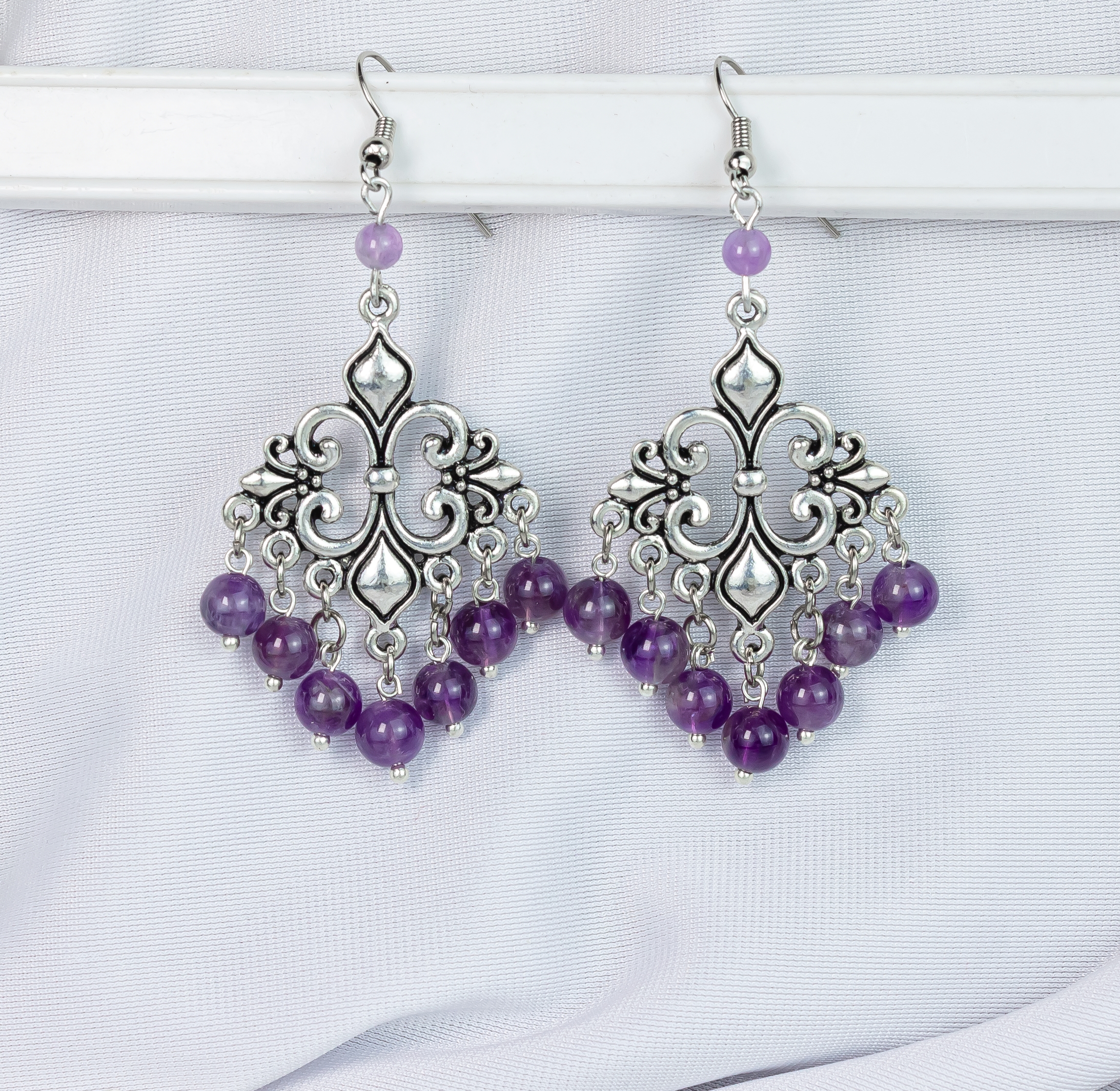 Королевская роскошь серьги аметист