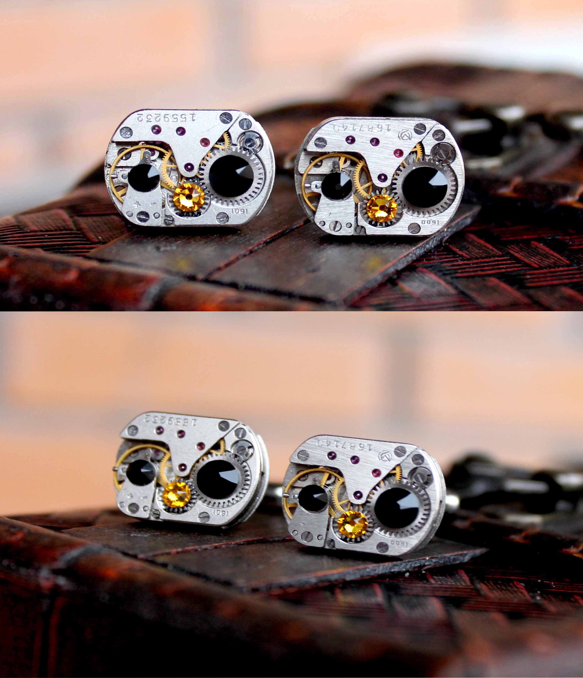 Винтажные Стимпанк Запонки "Cadillac" со Swarovski