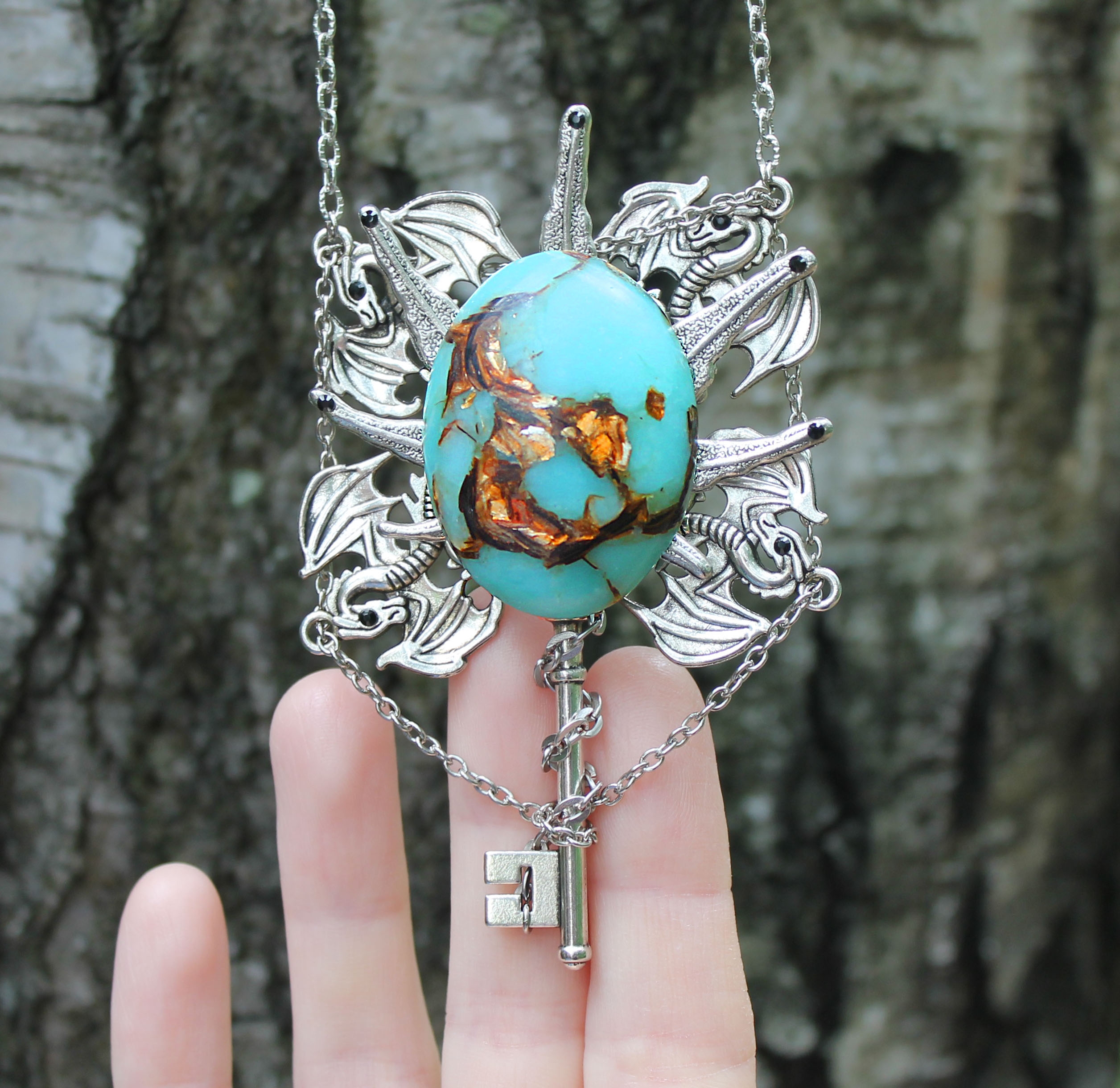 Оригинальный Винтажный Кулон - Ключик "Яйцо Дракона"