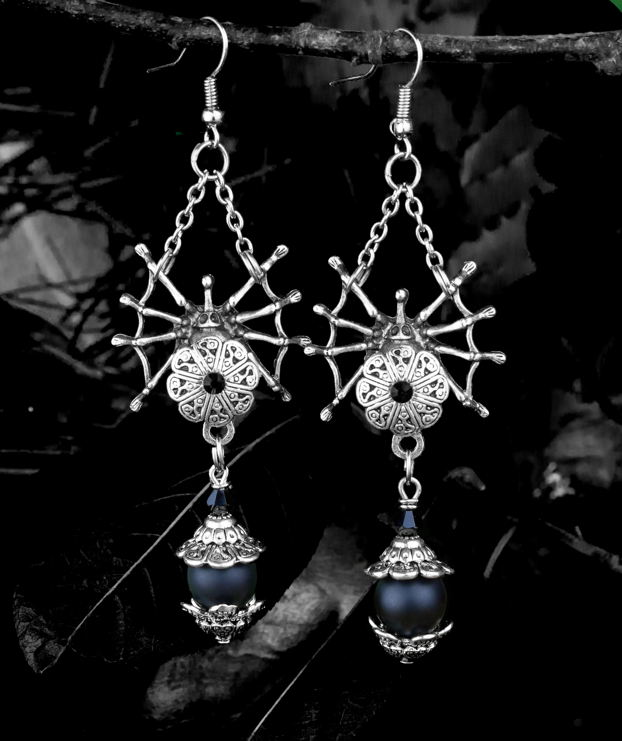 Серьги Шикарная Готика агат