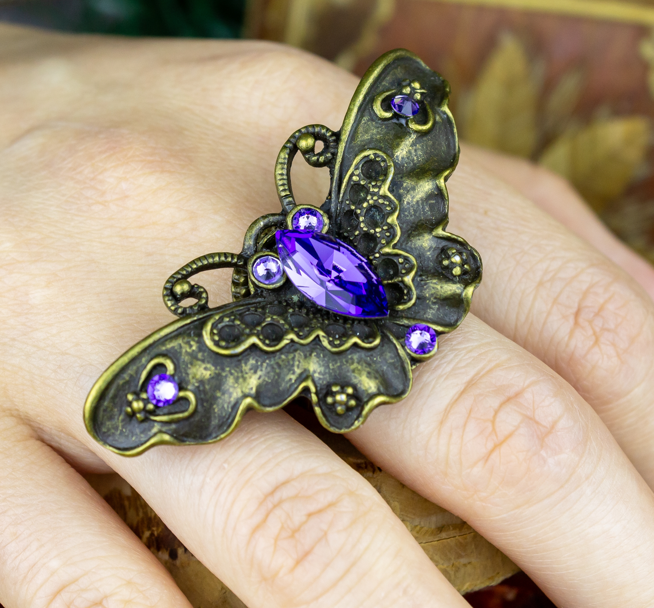 Винтажное кольцо со Сваровски «Волшебный Сад»