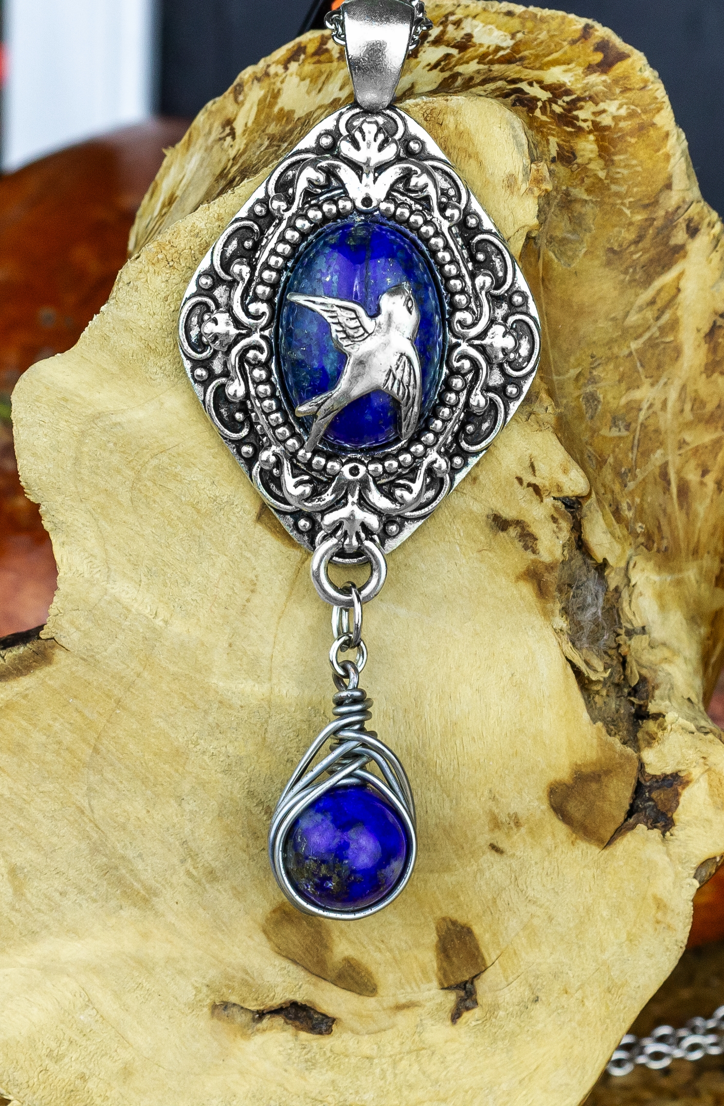 Винтажный кулон «Талисман» с натуральным лазуритом