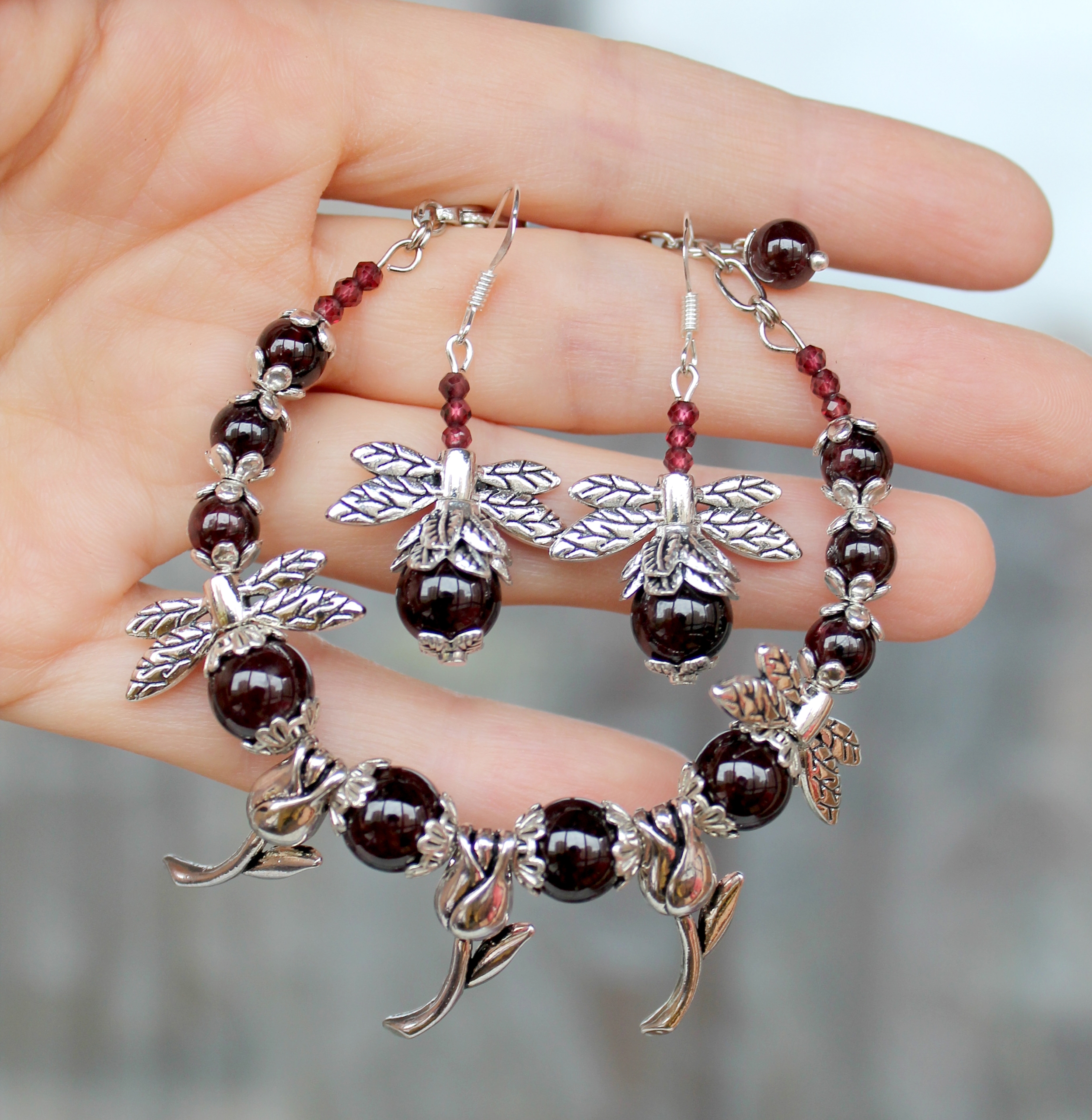 Комплект Взаимная Любовь гранат