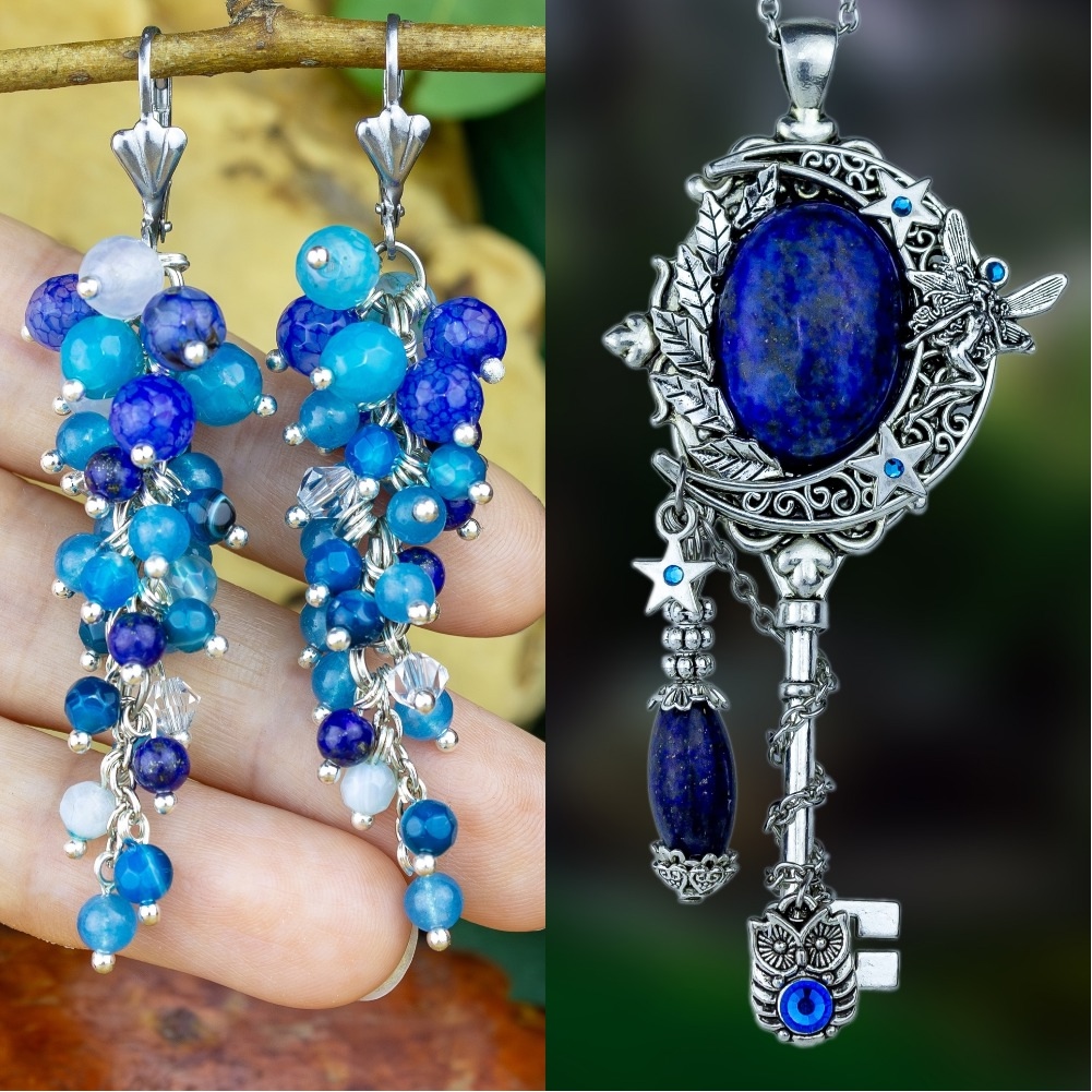 Комплект Магия лазурит аквамарин агат