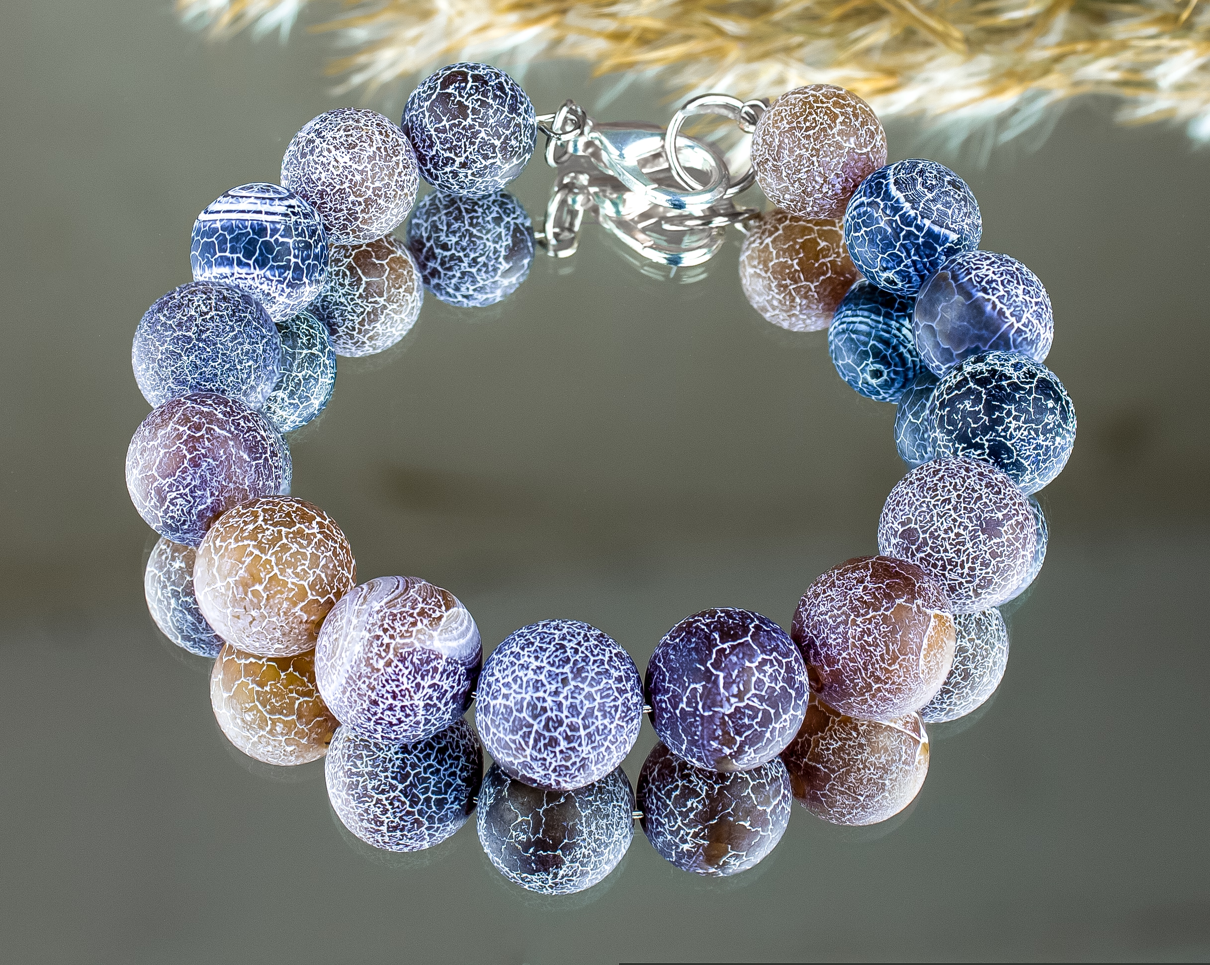 Стильный браслет «Роскошь» с натуральным агатом