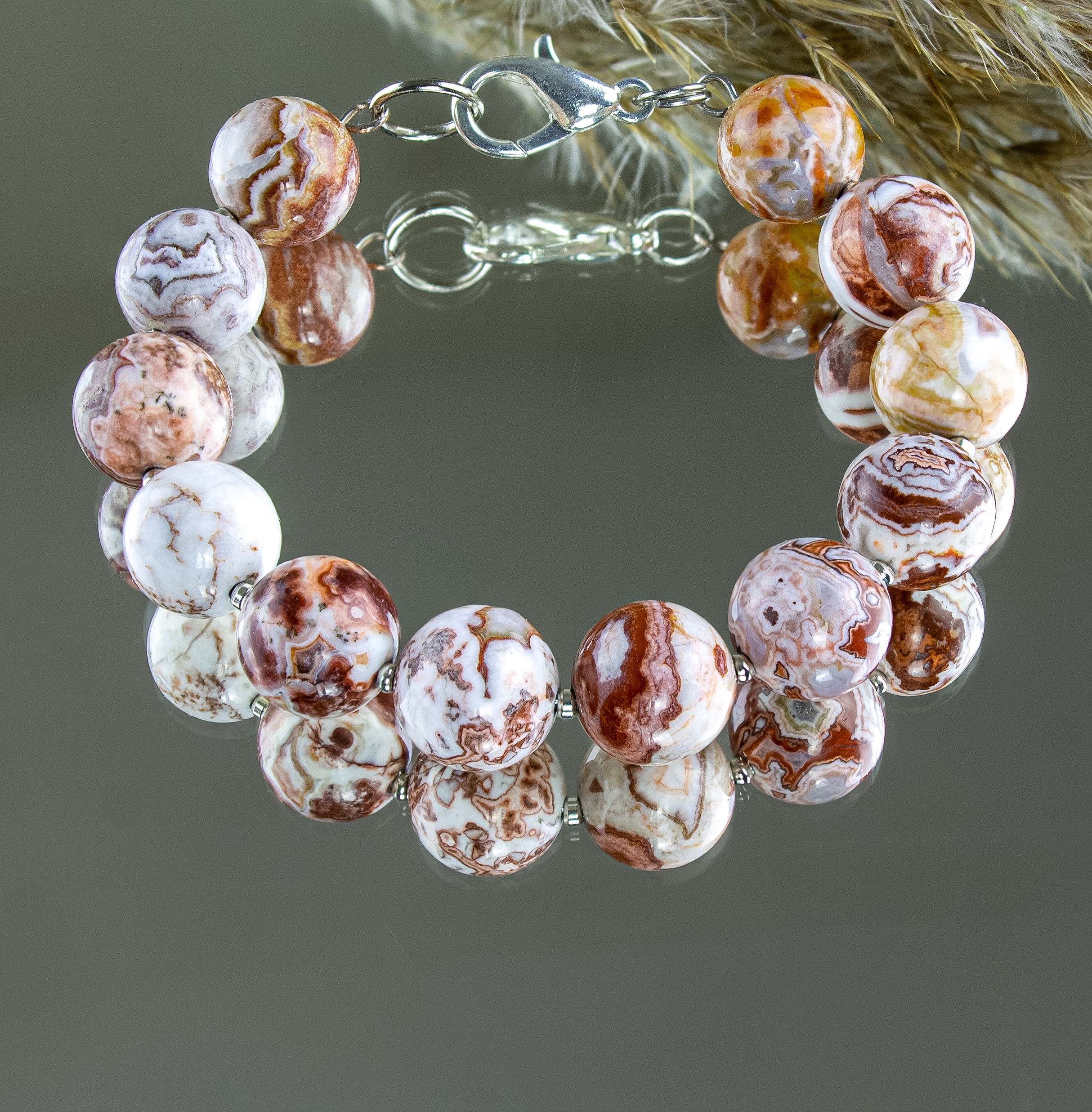 Браслет с мексиканским агатом