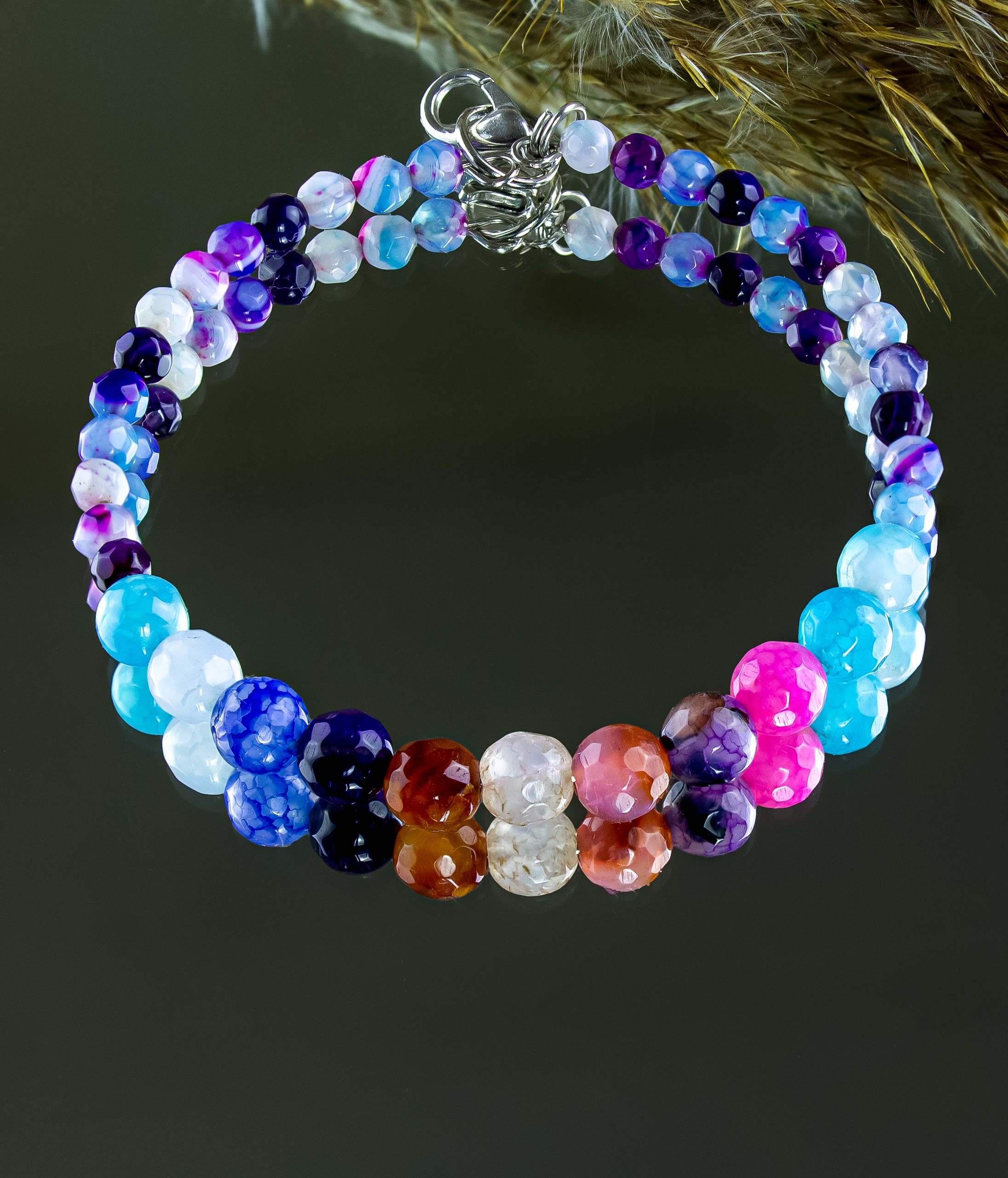 Браслет с агатом калейдоскоп