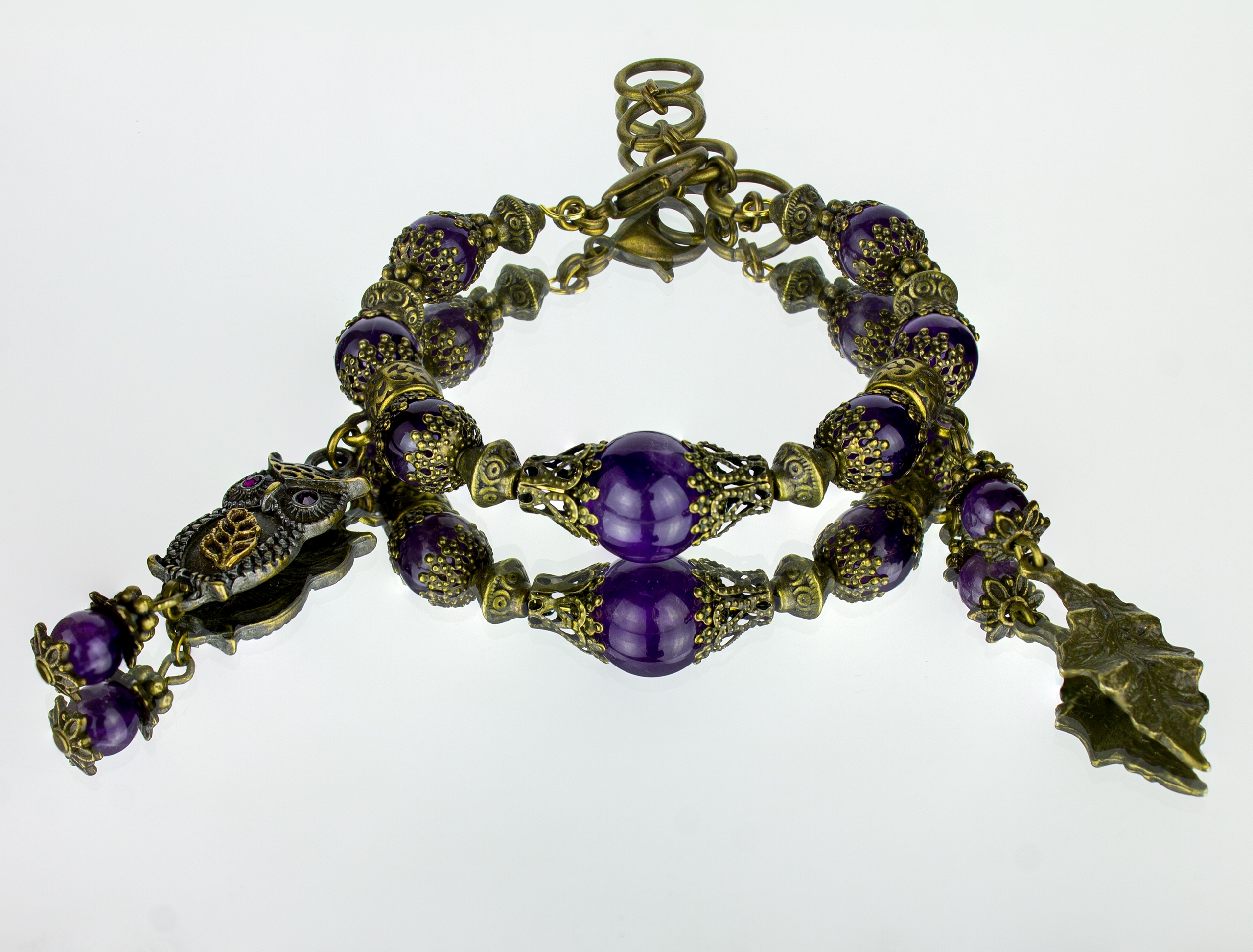 Винтажный браслет с аметистом