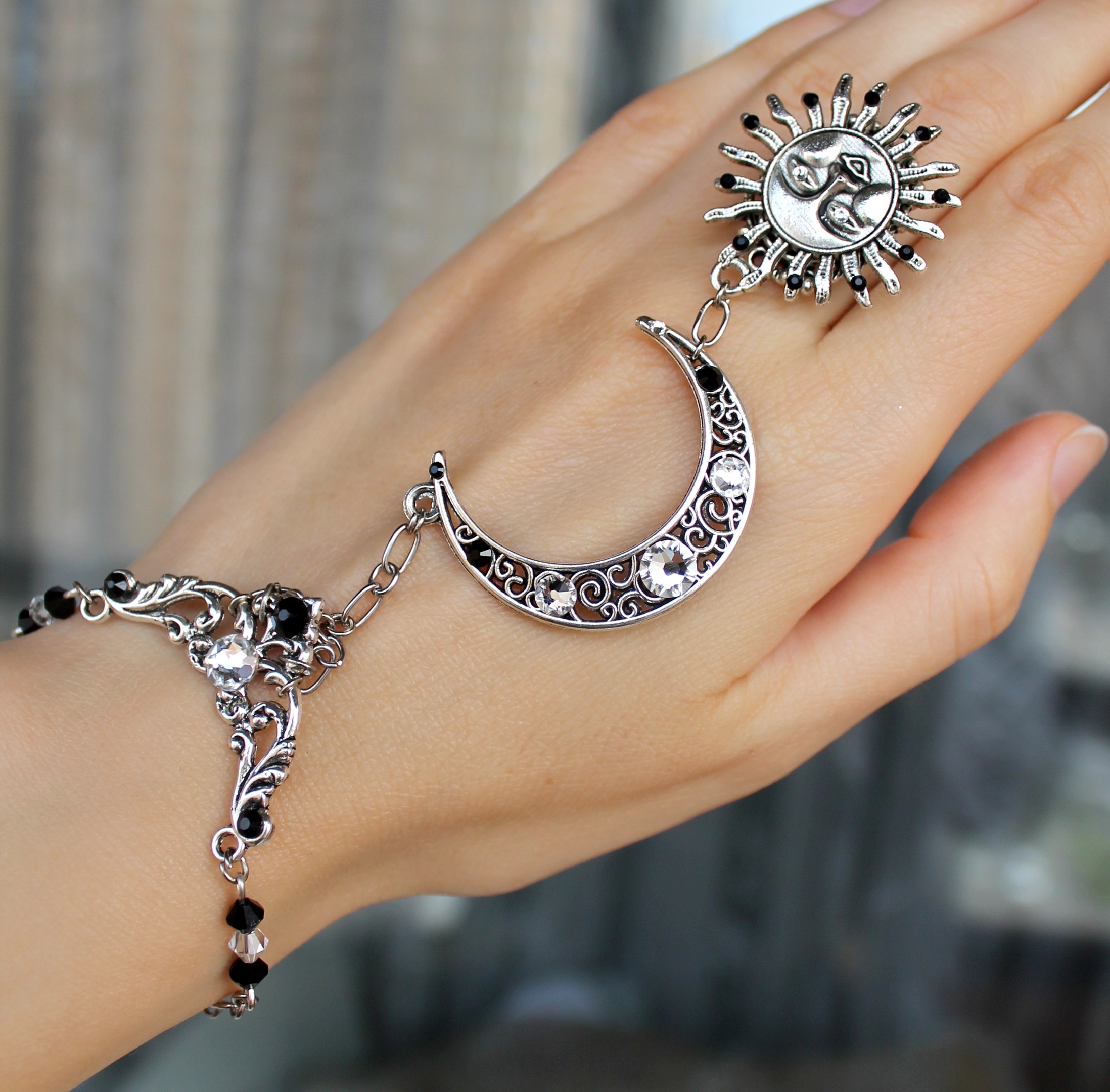 Купить Винтажный слейв-браслет со Swаrоvski в SteamStyle - фото товара