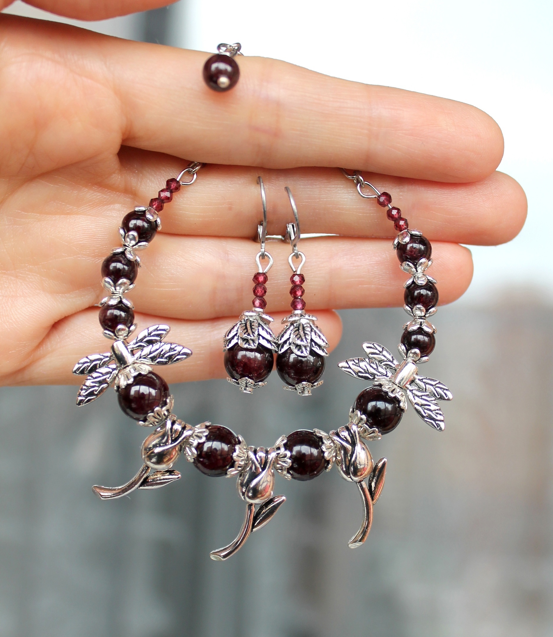 Комплект Любовь и Страсть гранат