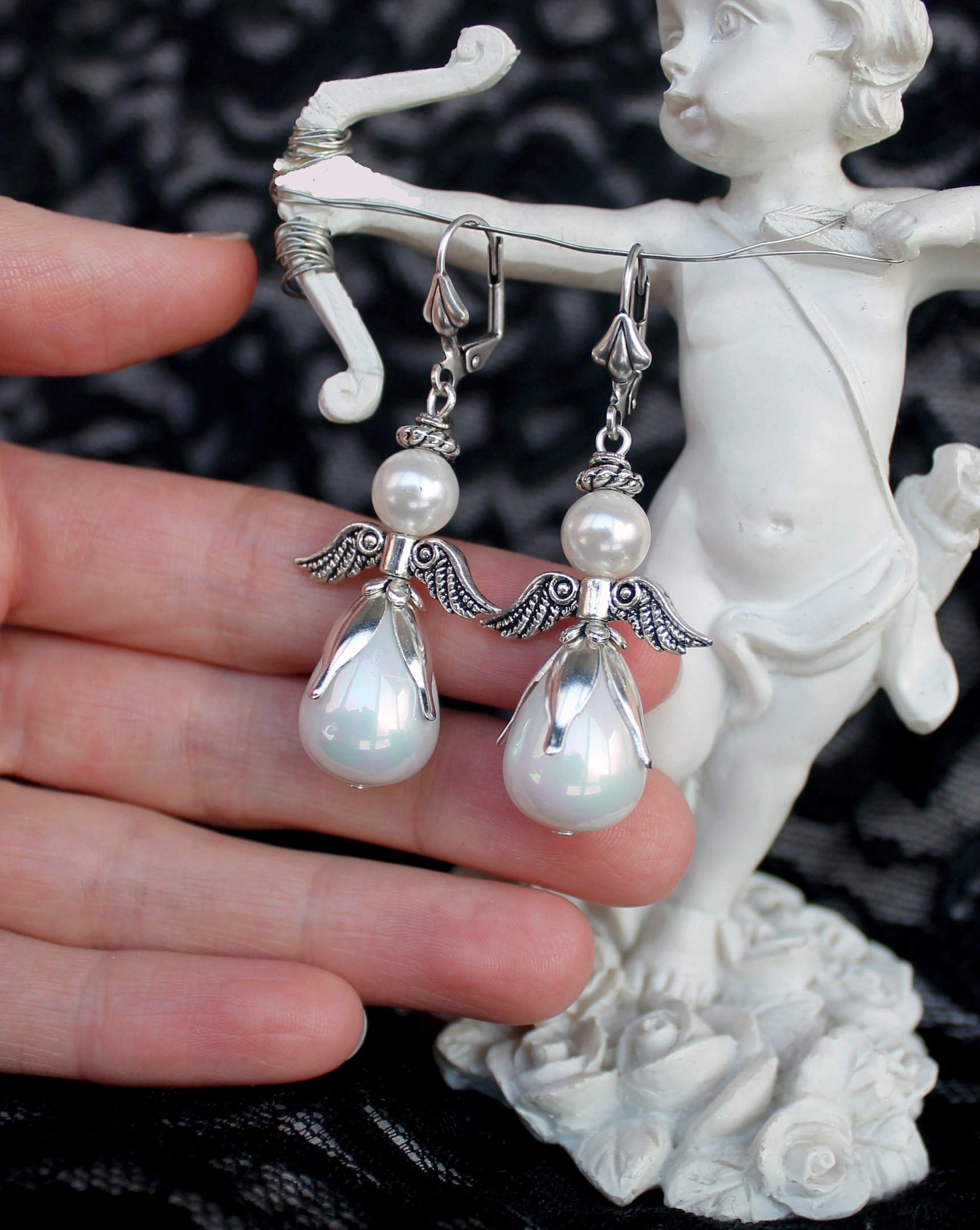 Винтажные серьги Мой Ангел жемчуг