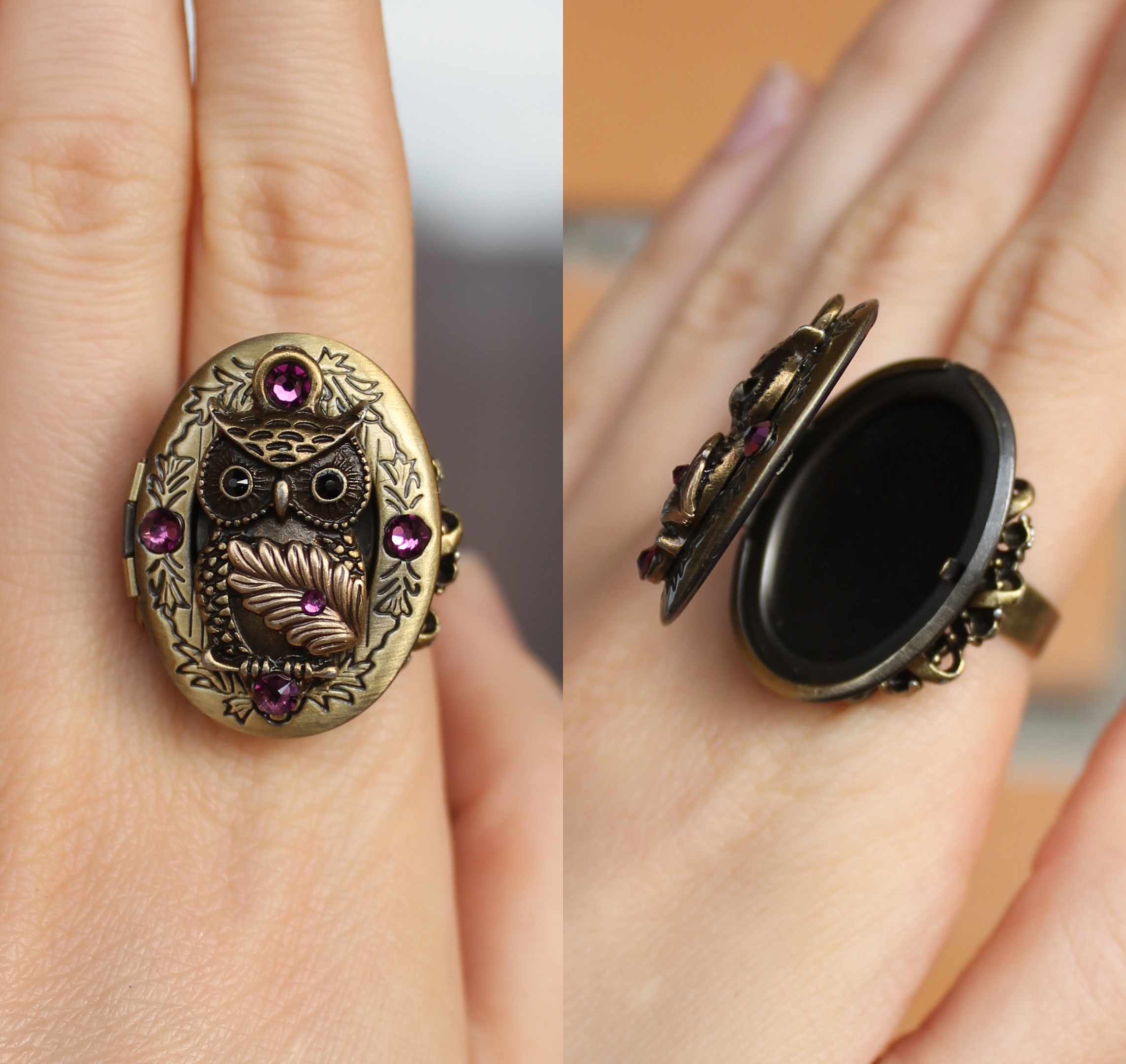 Кольцо-медальон «Любимое фото» со Сваровски