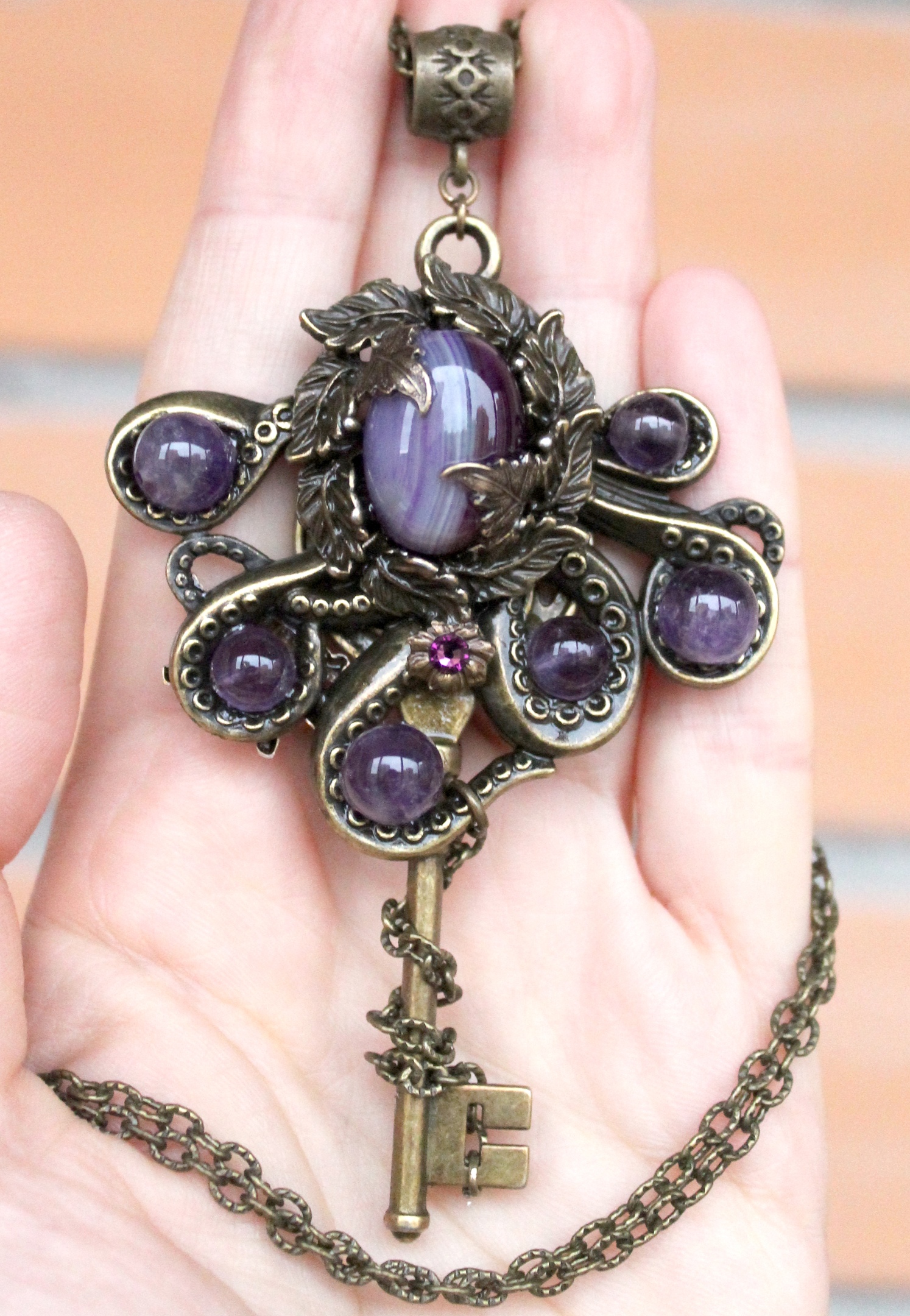 Ключик с аметистом «Осьминог»