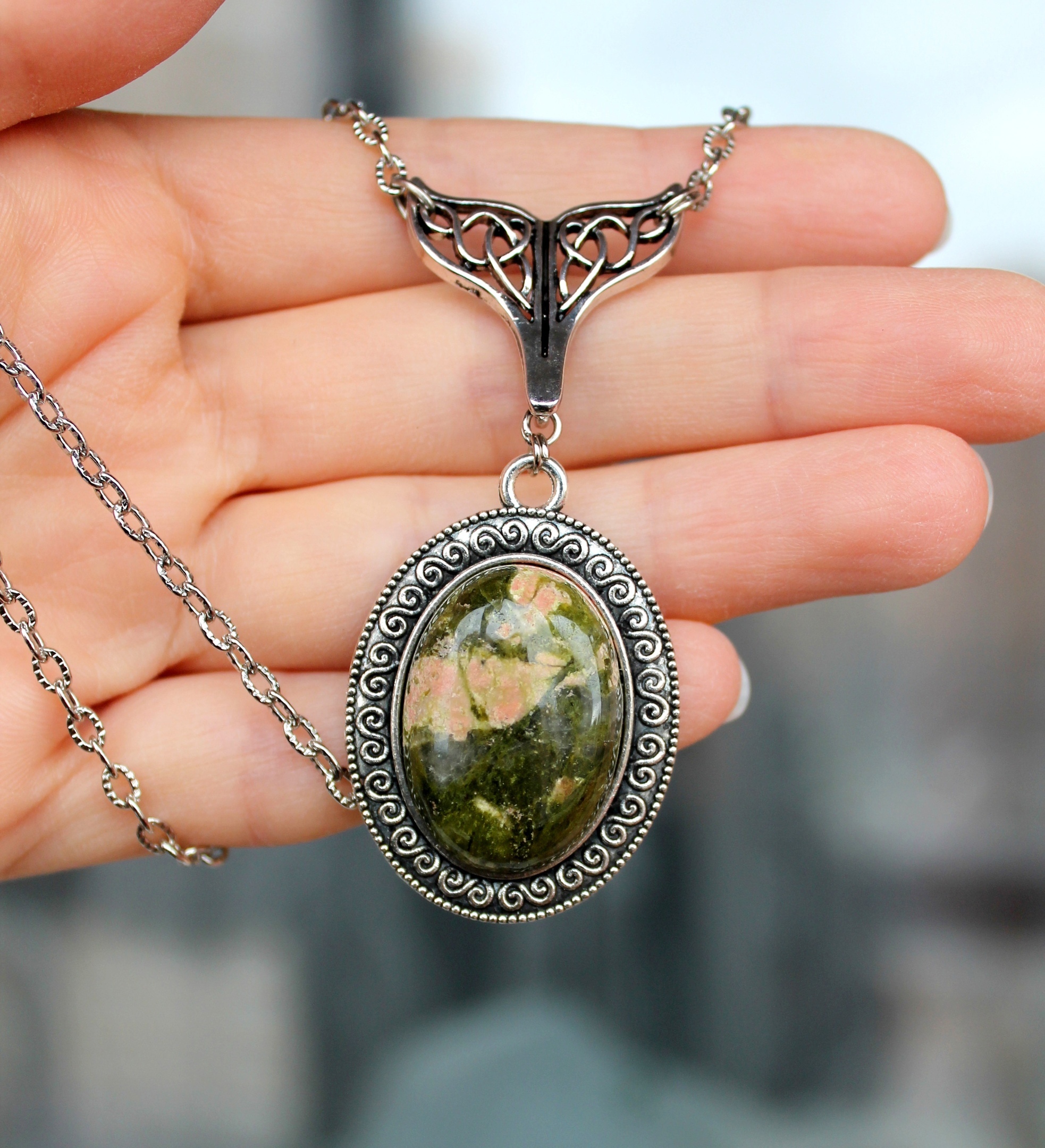 Колье с Унакитом "Зов Океана"🐋🐚