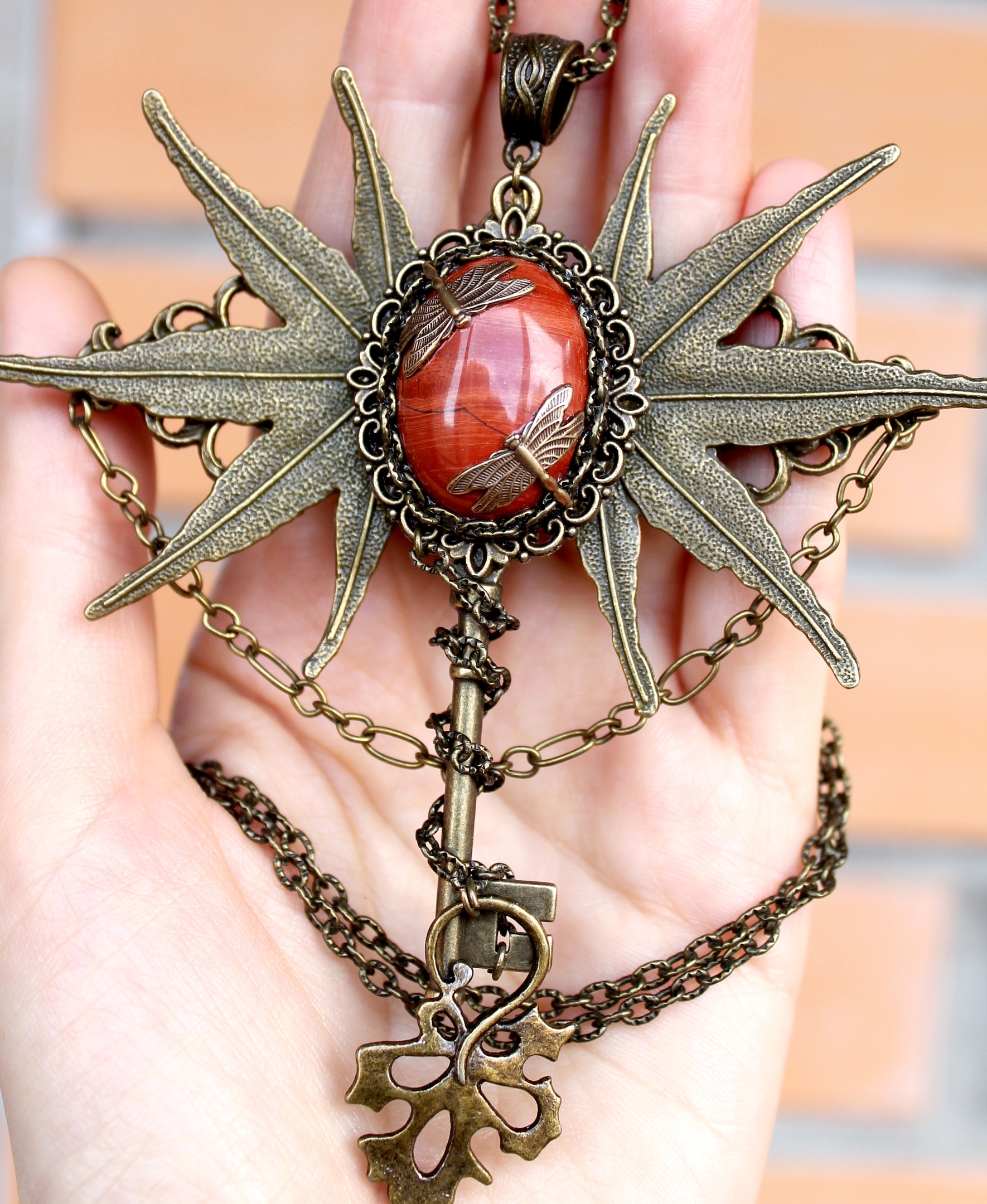 Винтажный ключик с яшмой «Магия Осени»