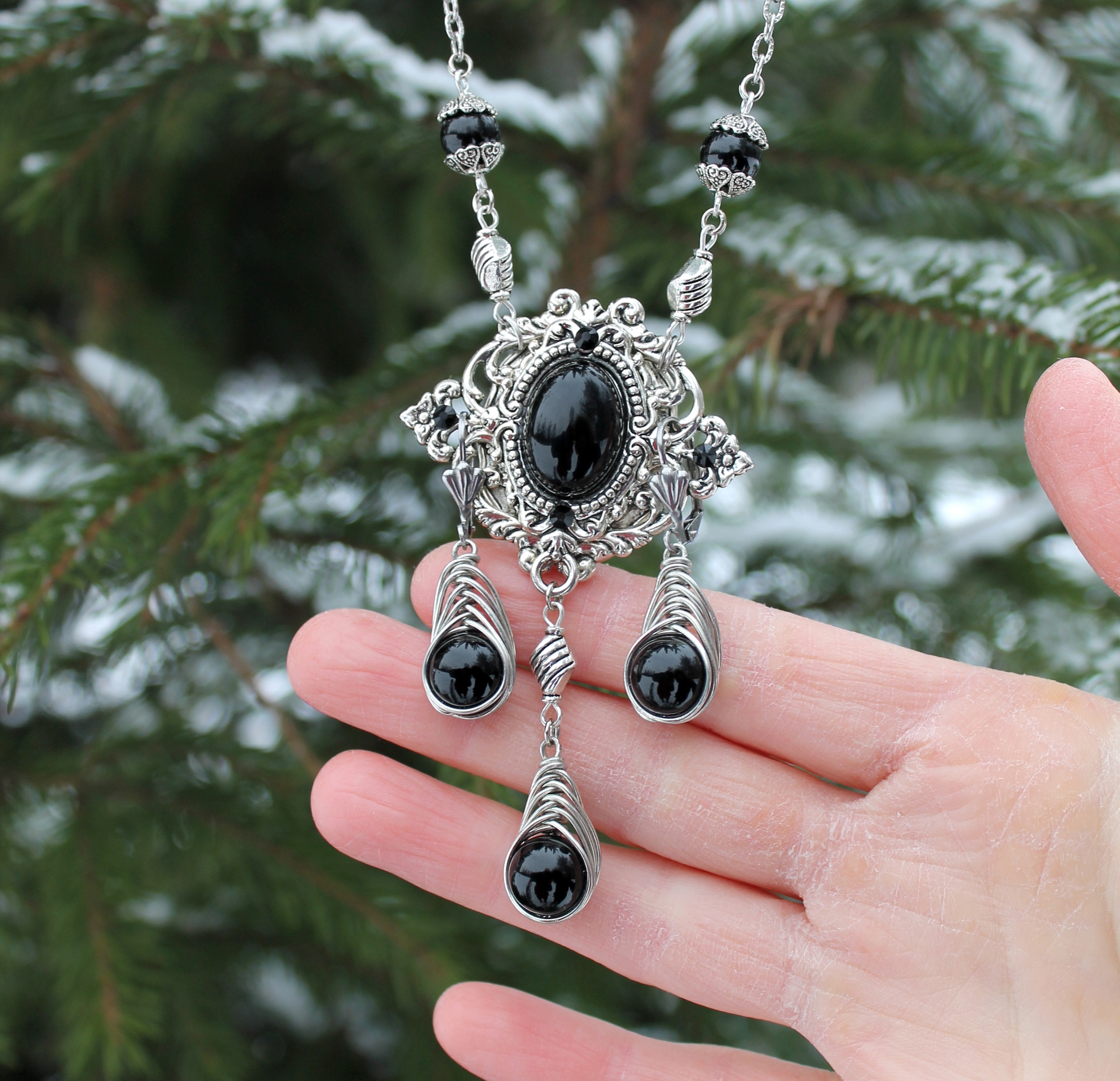 Роскошный комплект обсидиан