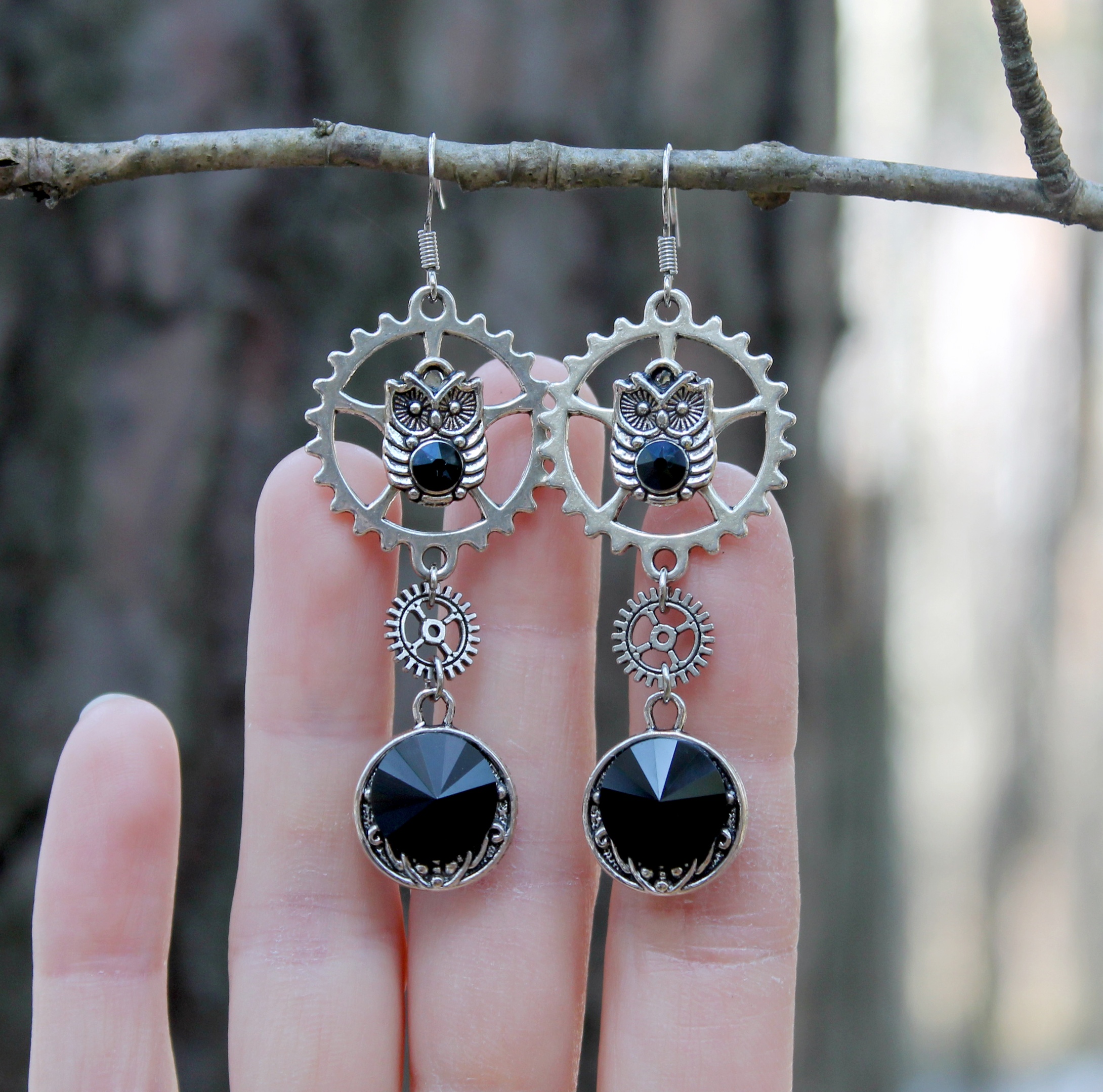 Серьги с кристаллами Swarovski «Совы»