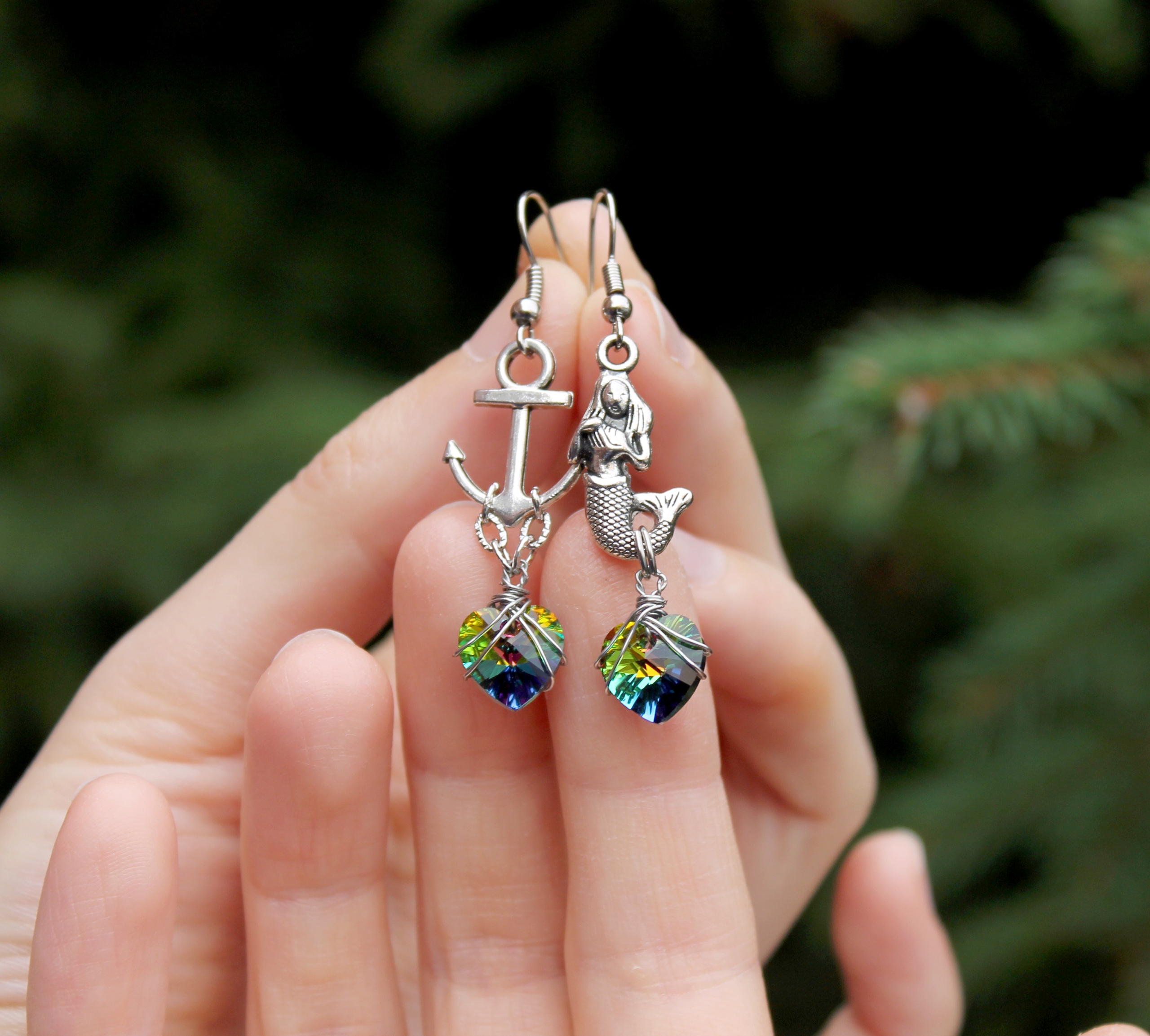 Чудесные серьги с кристаллами Swarovski