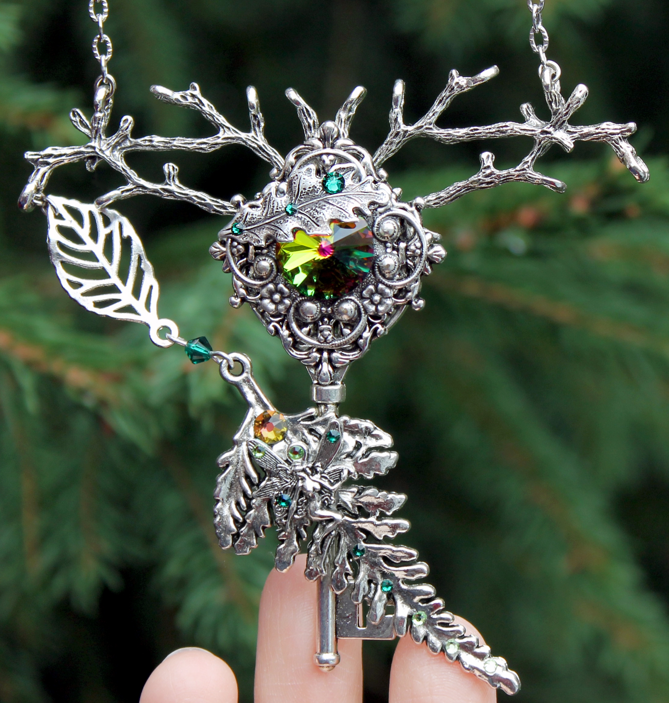 Винтажный кулон-ключик с кристаллами Swarovski «Сказка Наяву»