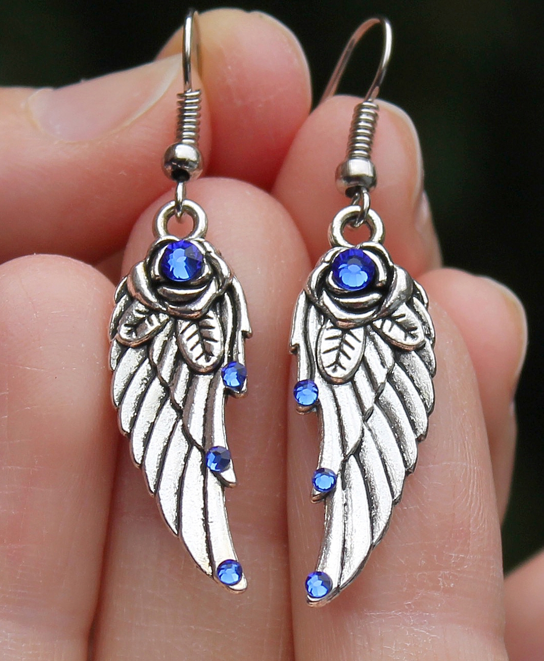 Винтажные серьги с кристаллами Swarovski «Крылья»