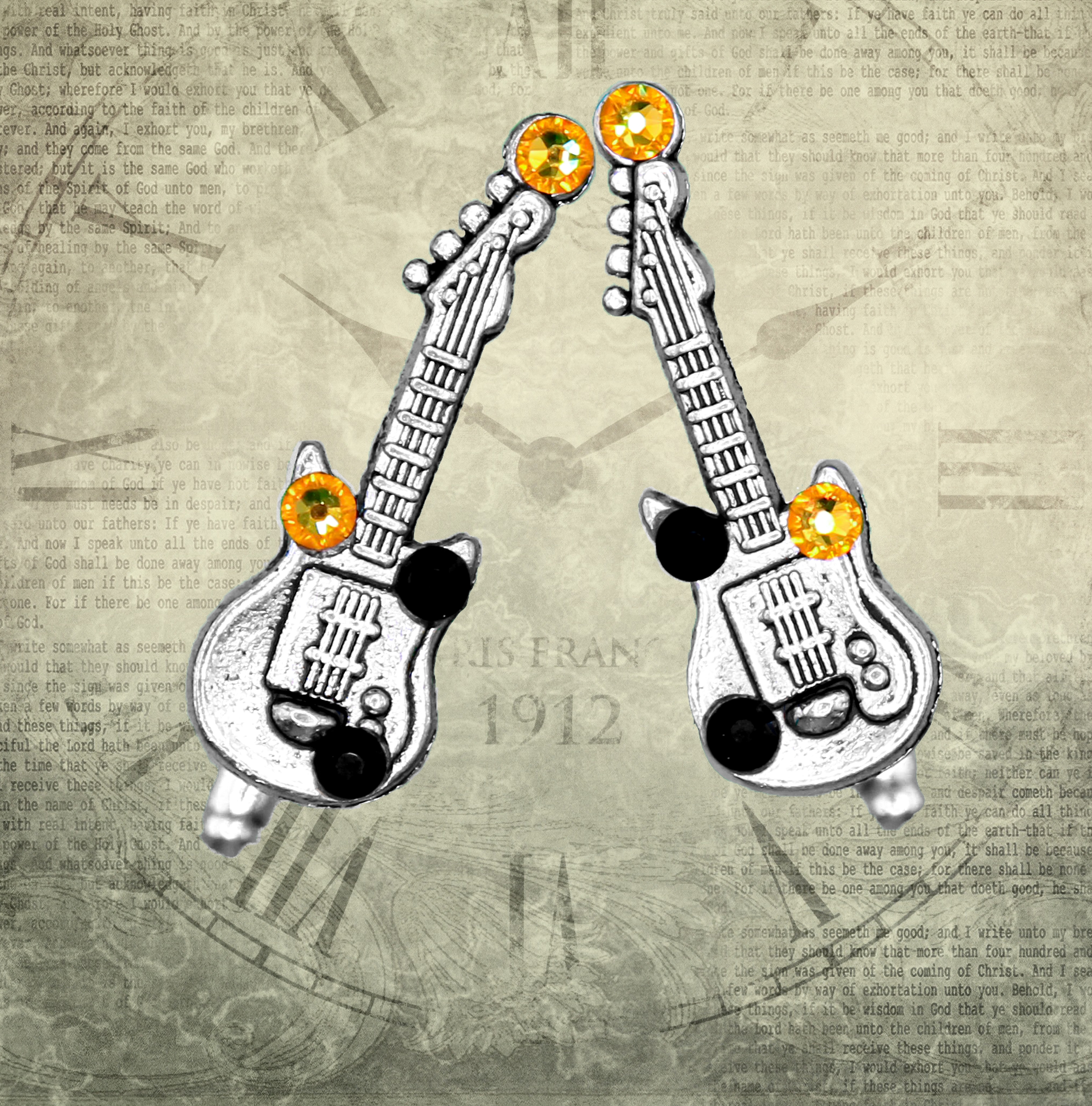 Запонки с кристаллами Swarovski «Музыка»