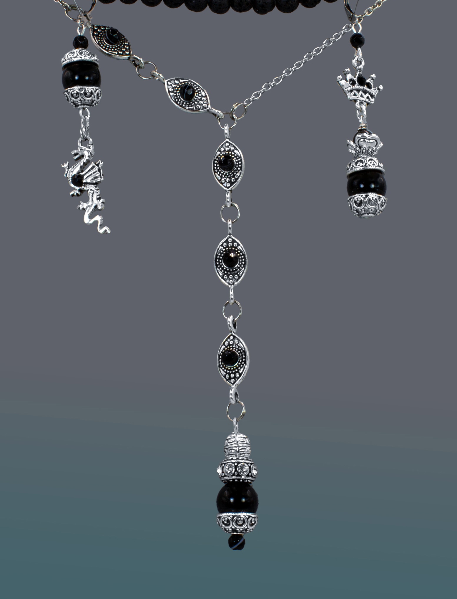 Винтажный комплект асимметричные серьги