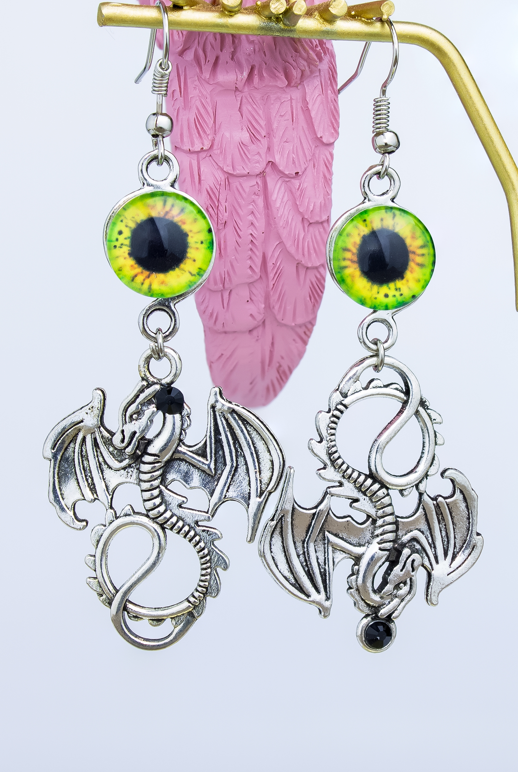 Винтажные фэнтези серьги «Драконий Остров»