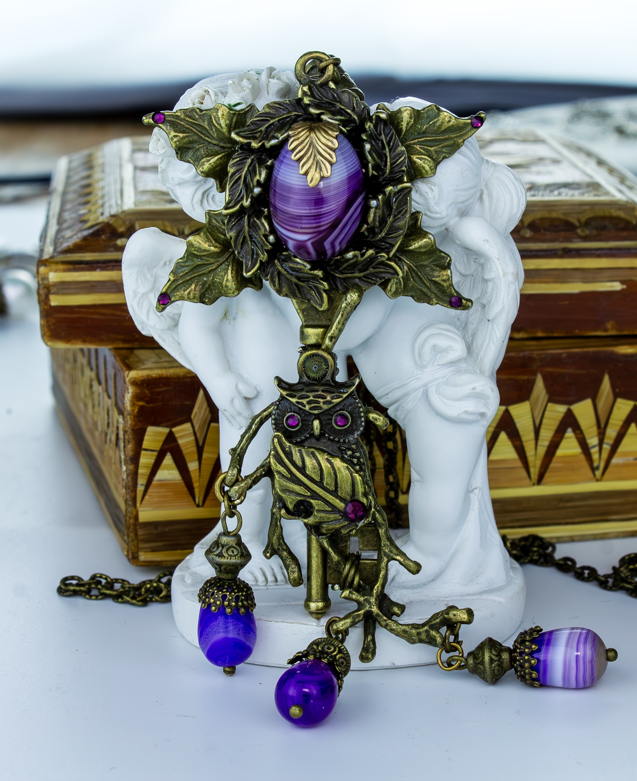 Винтажный ключ Вдохновение с агатом