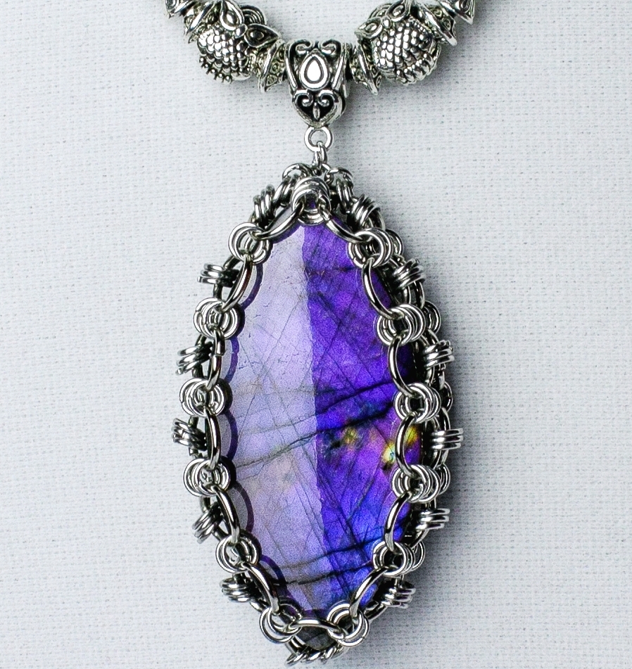 Колье "Индиго" c Натуральным Редким Лабрадором