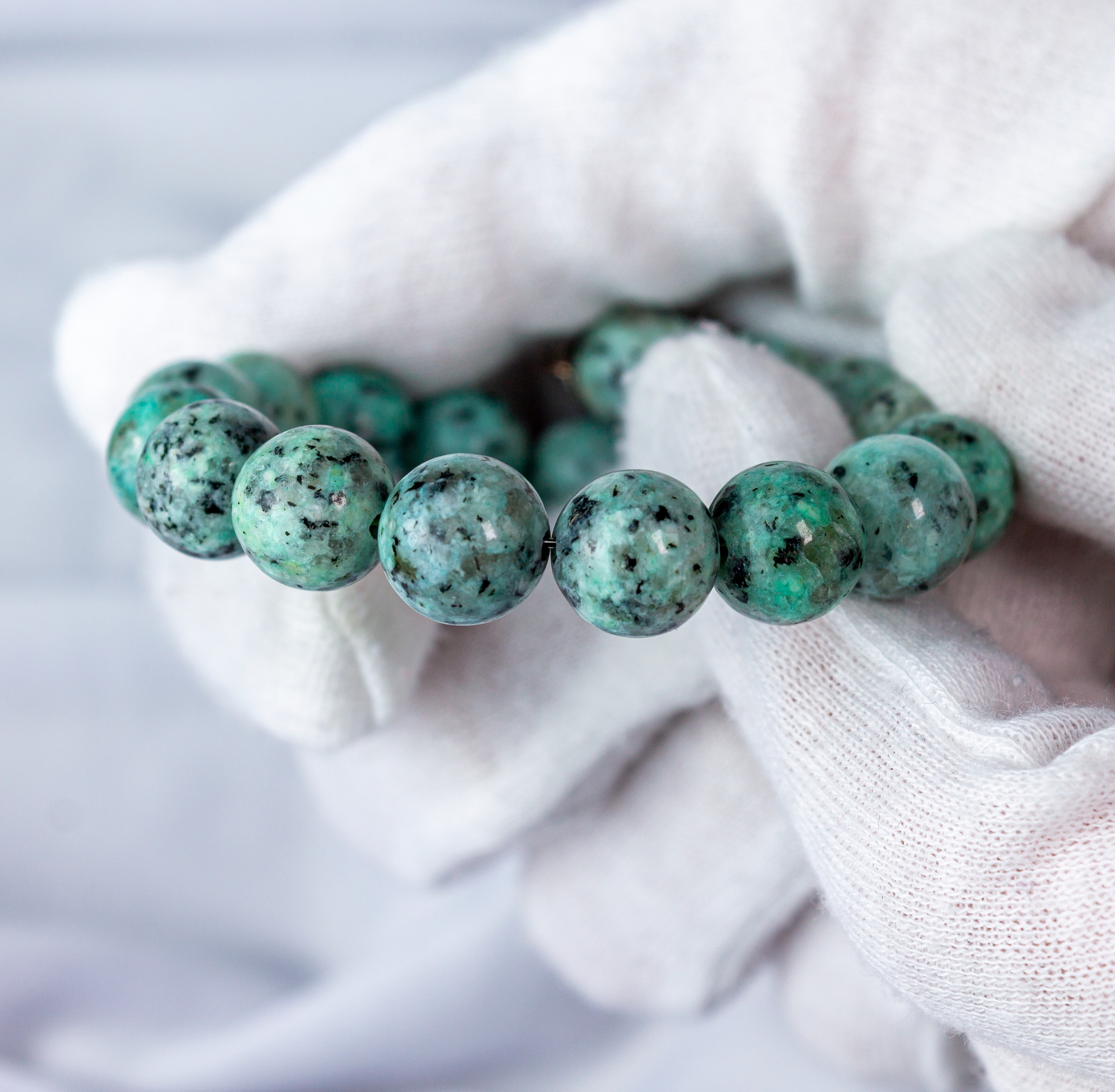 Браслет с Натуральной Яшмой «Морская Графиня» на Сверхпрочной Основе по Форме Запястья