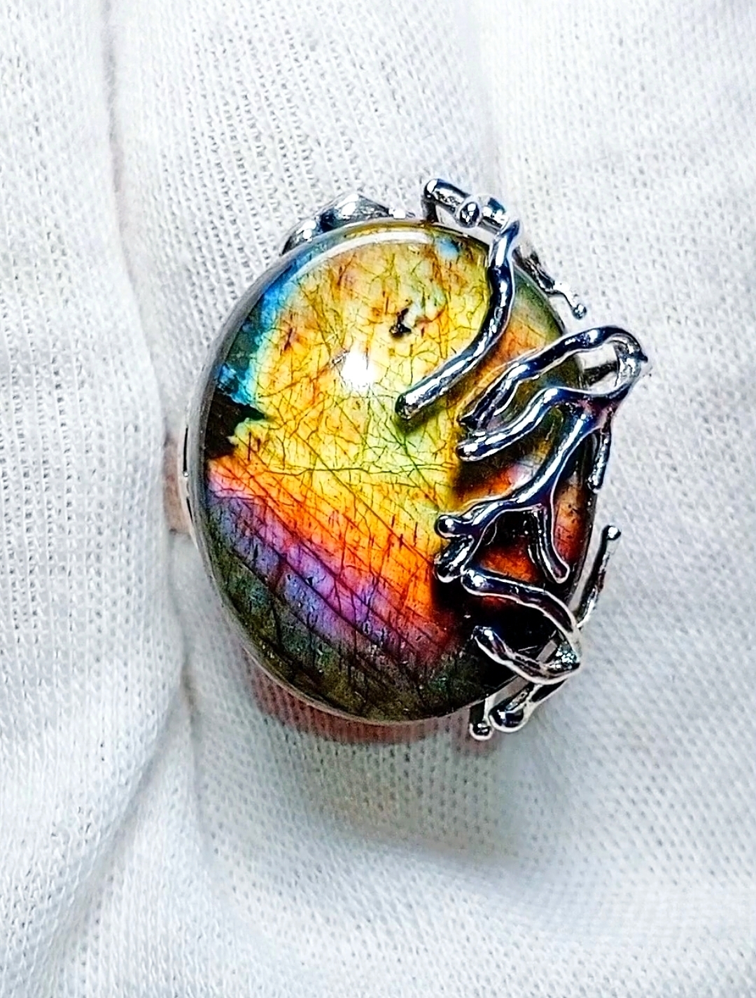 Купить Кольцо "Лучший Рассвет" с Натуральным Редким Лабрадором в SteamStyle - фото товара