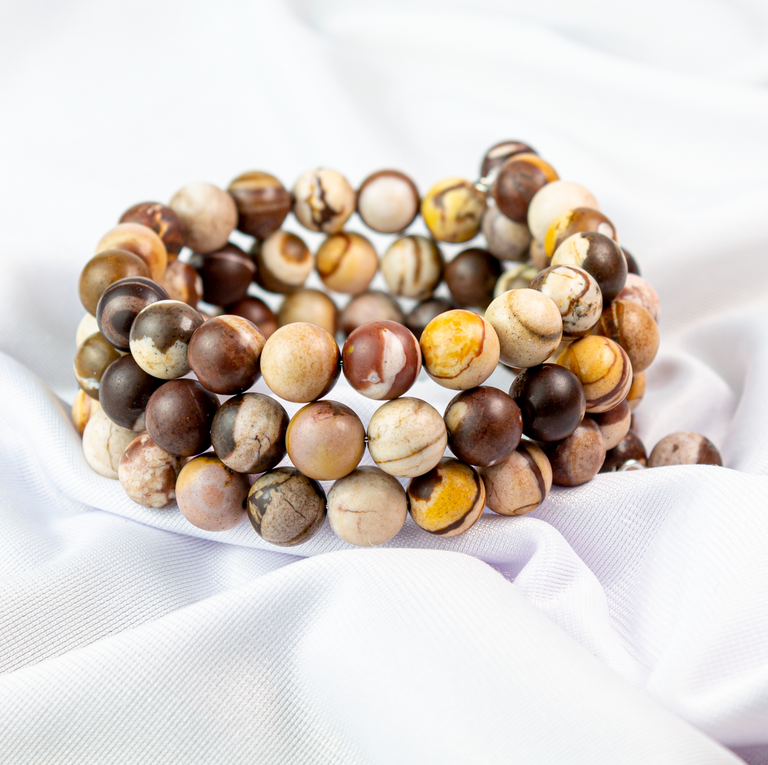 Трёхслойный Браслет с Натуральной Яшмой "Сила и Уверенность"